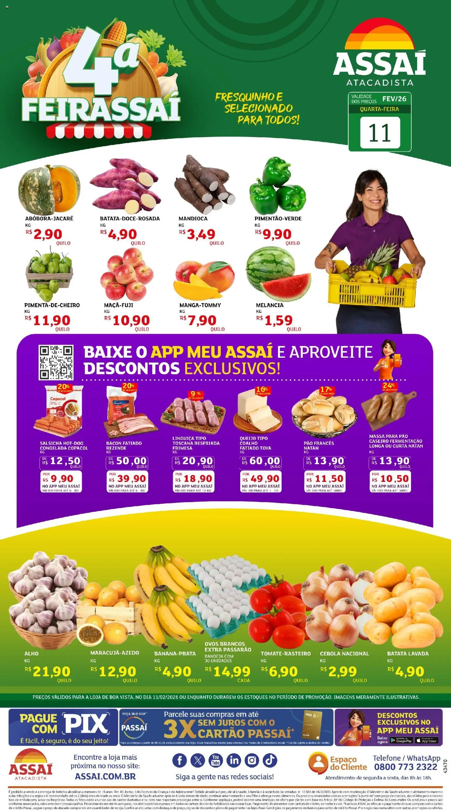 Assaí Atacadista Folheto - válido de 11.02.2026 | Página: 1 | Produtos: Queijo, Base, Massa, Bandeja
