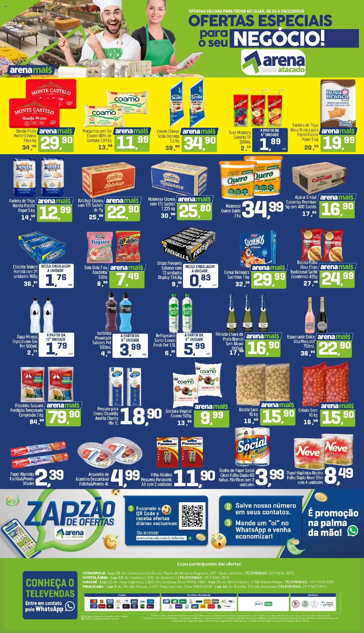 Arena Atacado Folheto - válido de 01.12.2025 | Página: 1 | Produtos: Hortelã, Farinha de trigo, Creme, Batata palha