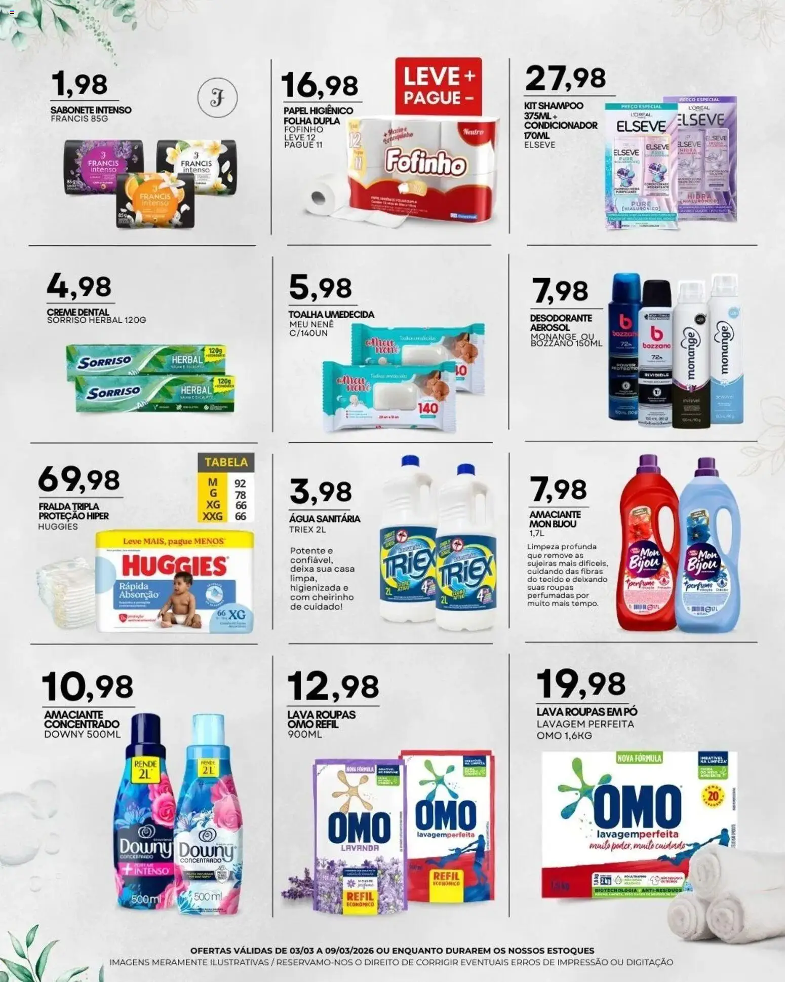 Mercadão Atacadista Folheto - válido de 03.03.2026 | Página: 11 | Produtos: Shampoo, Roupas, Creme, Amaciante