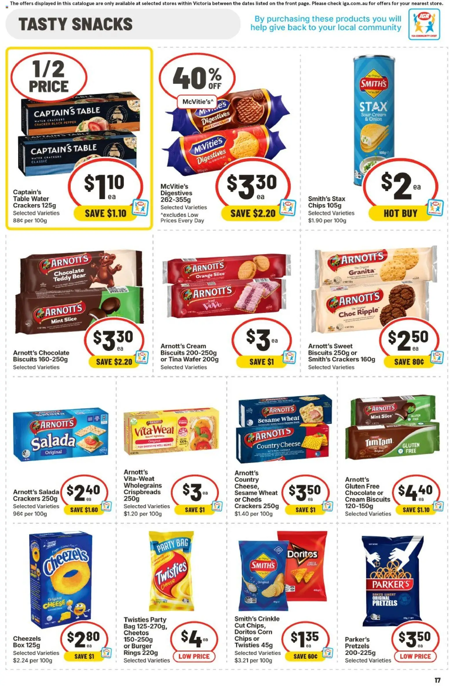 IGA catalogue - valid from 11.03.2026 | Page: 16 | Products: Chips, Cream, Biscuits, Water