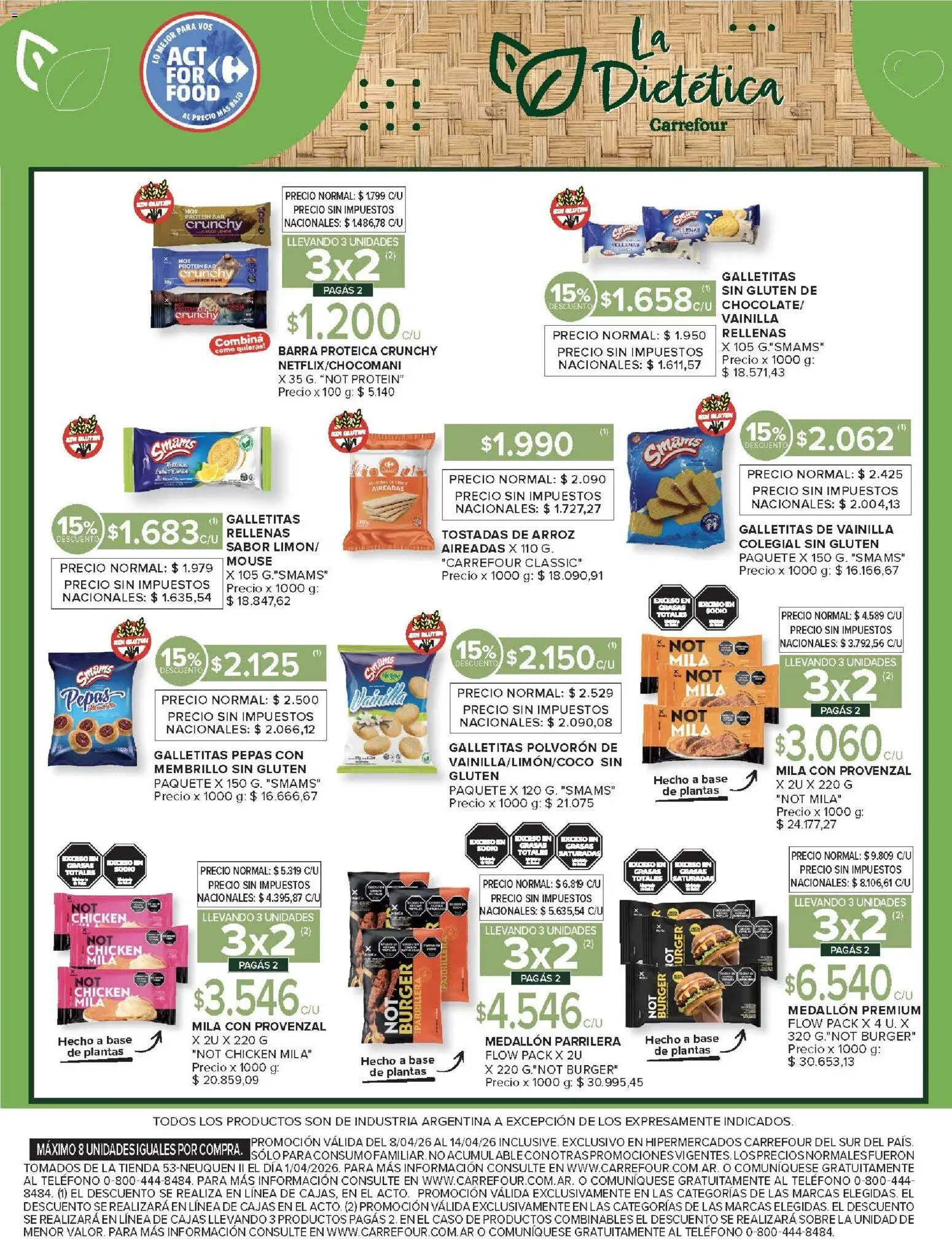 Carrefour ofertas │ válido desde el 08.04.2026 | Página: 14 | Productos: Sobre, Galletitas, Arroz, Provenzal