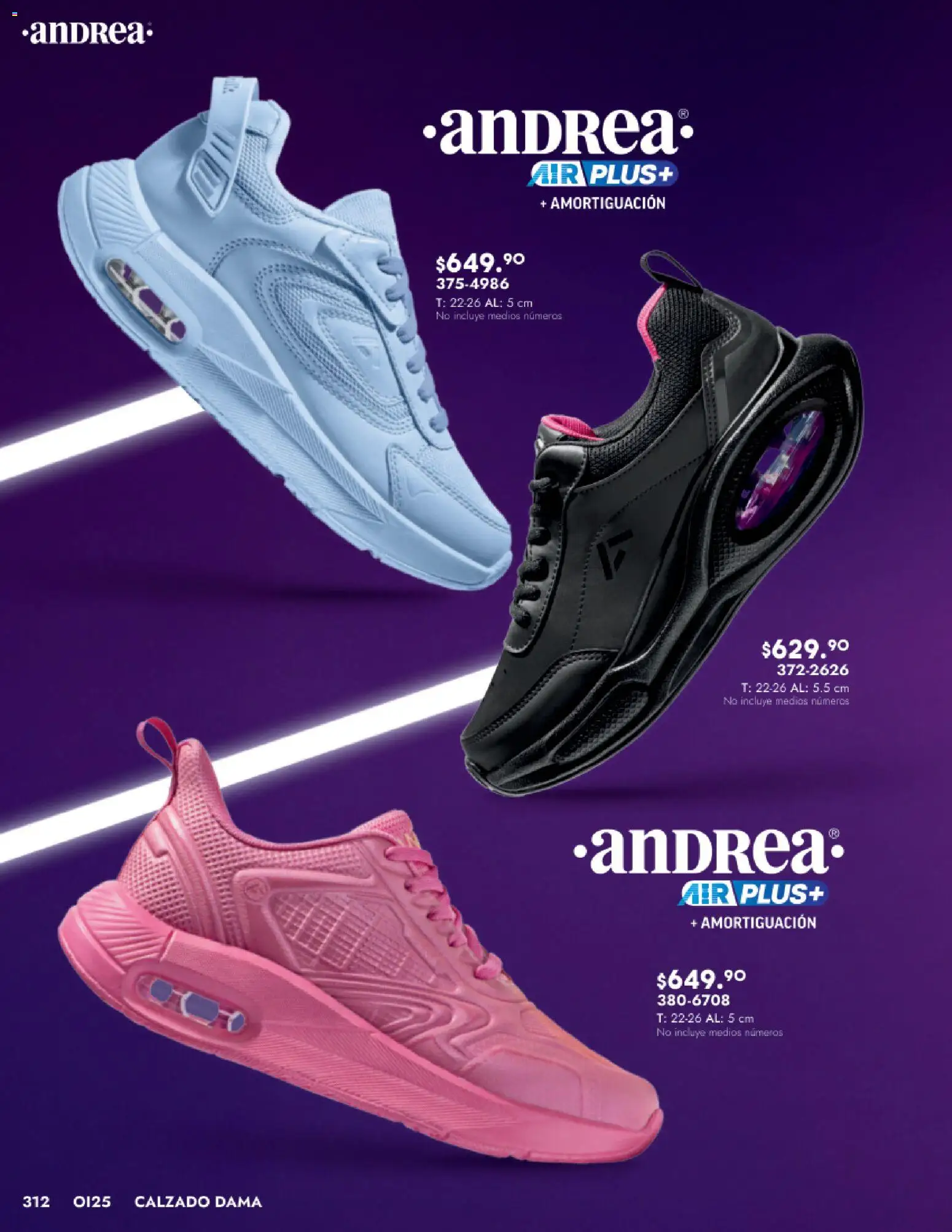 Nuevas ofertas de Andrea válidas en toda la República Mexicana desde el 24.08.2025. ¡Encuentra las mejores ofertas en Andrea - Catálogo Calzado Dama! | Página: 312 | Productos: Tenis, Short