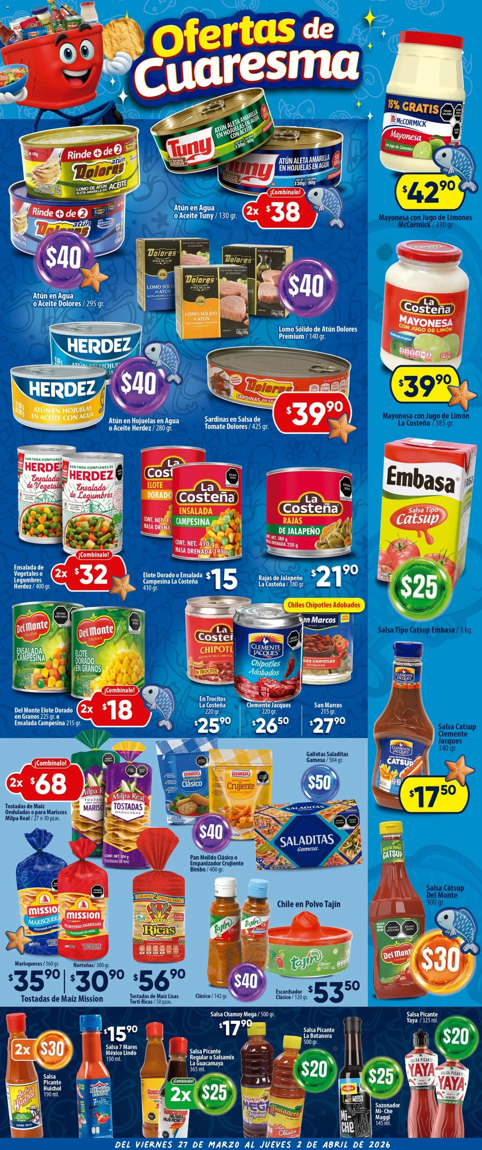 Nuevas ofertas de Calimax válidas en toda la República Mexicana desde el 27.03.2026. ¡Encuentra las mejores ofertas en Calimax folleto Rosarito! | Página: 4 | Productos: Maíz, Pan, Ensalada, Polvo