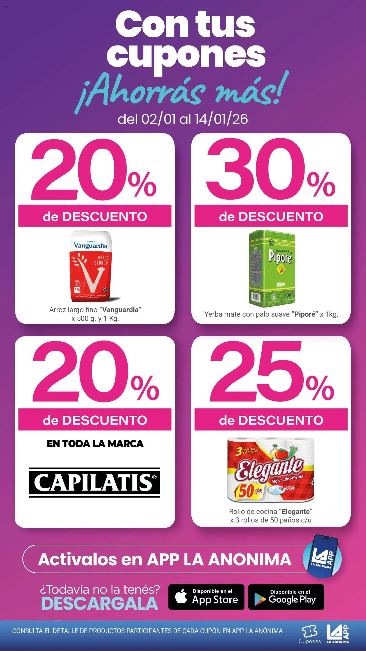 La Anonima catálogo │ válido desde el 02.01.2026 | Página: 2 | Productos: Mate, Cocina, Yerba, Arroz