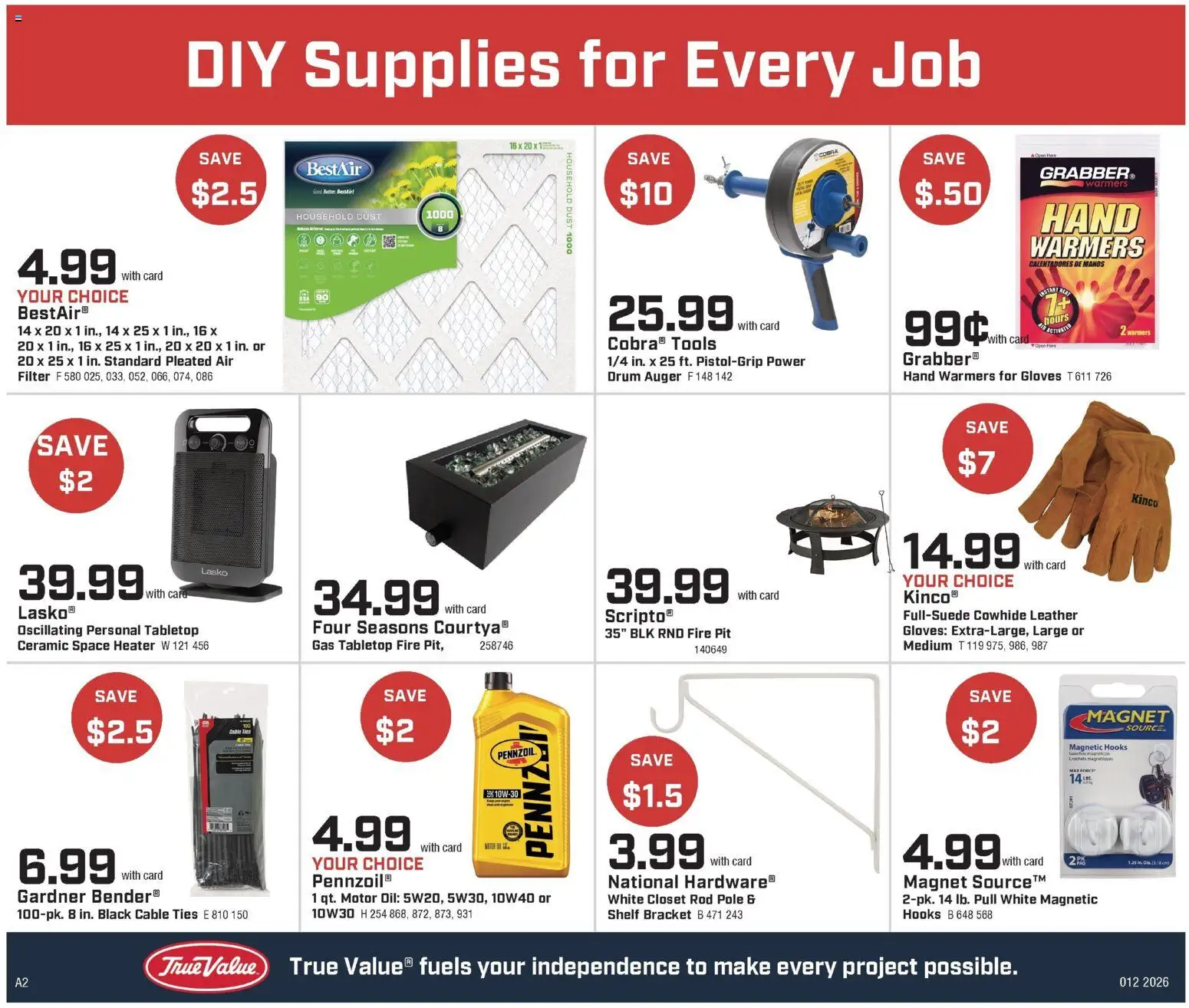 Family Fare True Value Ad - valid from 04.01.2026 | Page: 2 | Products: Shelf, Gloves, Cable, Rod