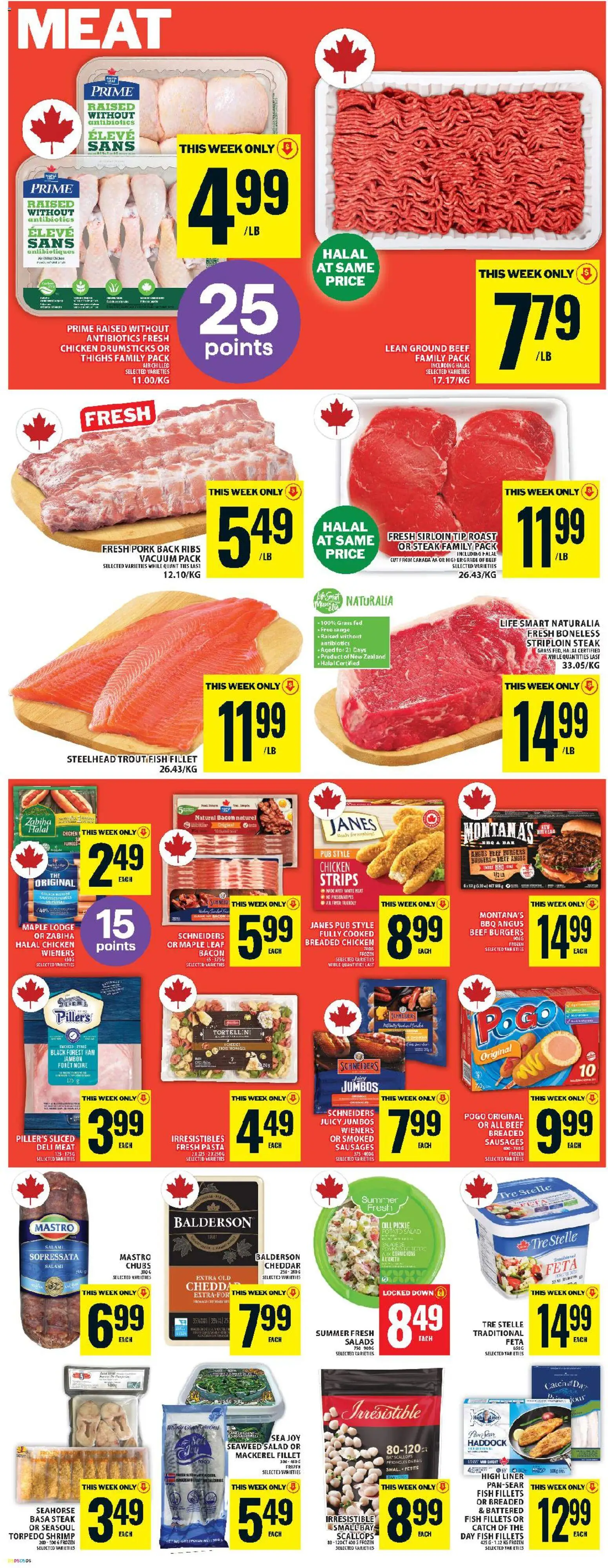 Food Basics flyer valid from 16.04.2026 | Page: 7 | Products: Fish, Salami, Ham, Pork