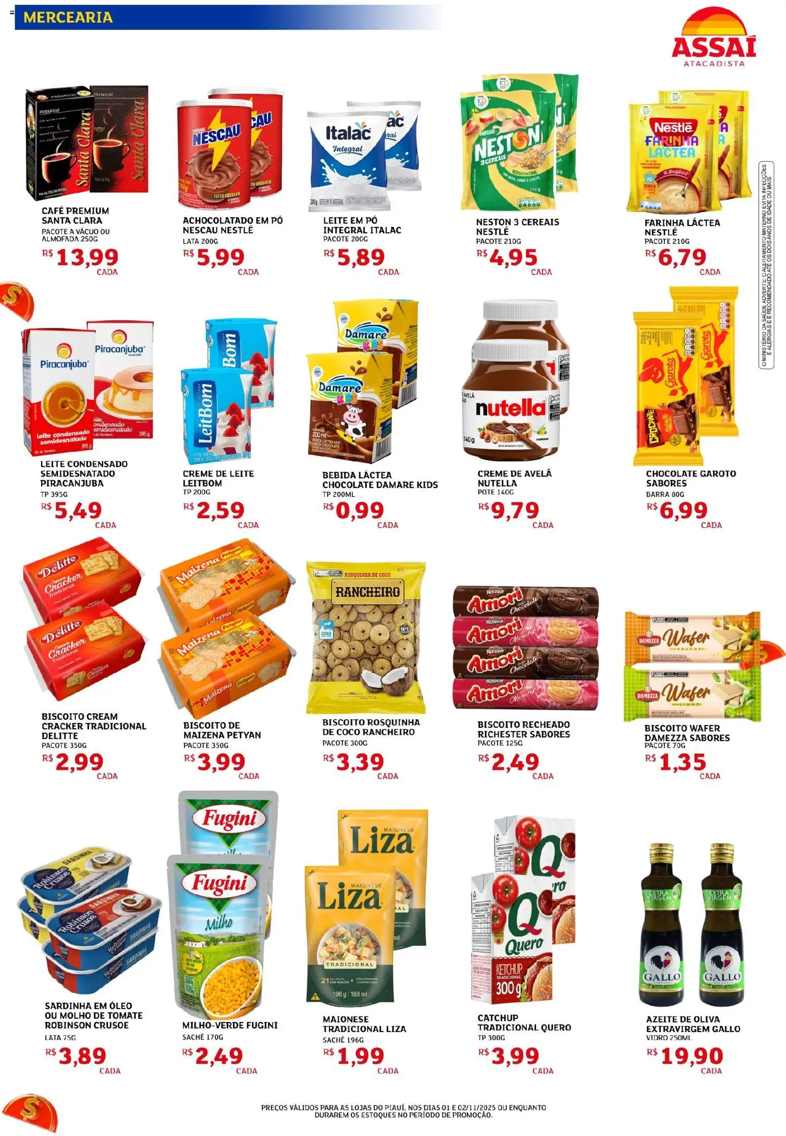 Assaí Atacadista Folheto - válido de 01.11.2025 | Página: 3 | Produtos: Biscoito, Ketchup, Creme, Creme de leite