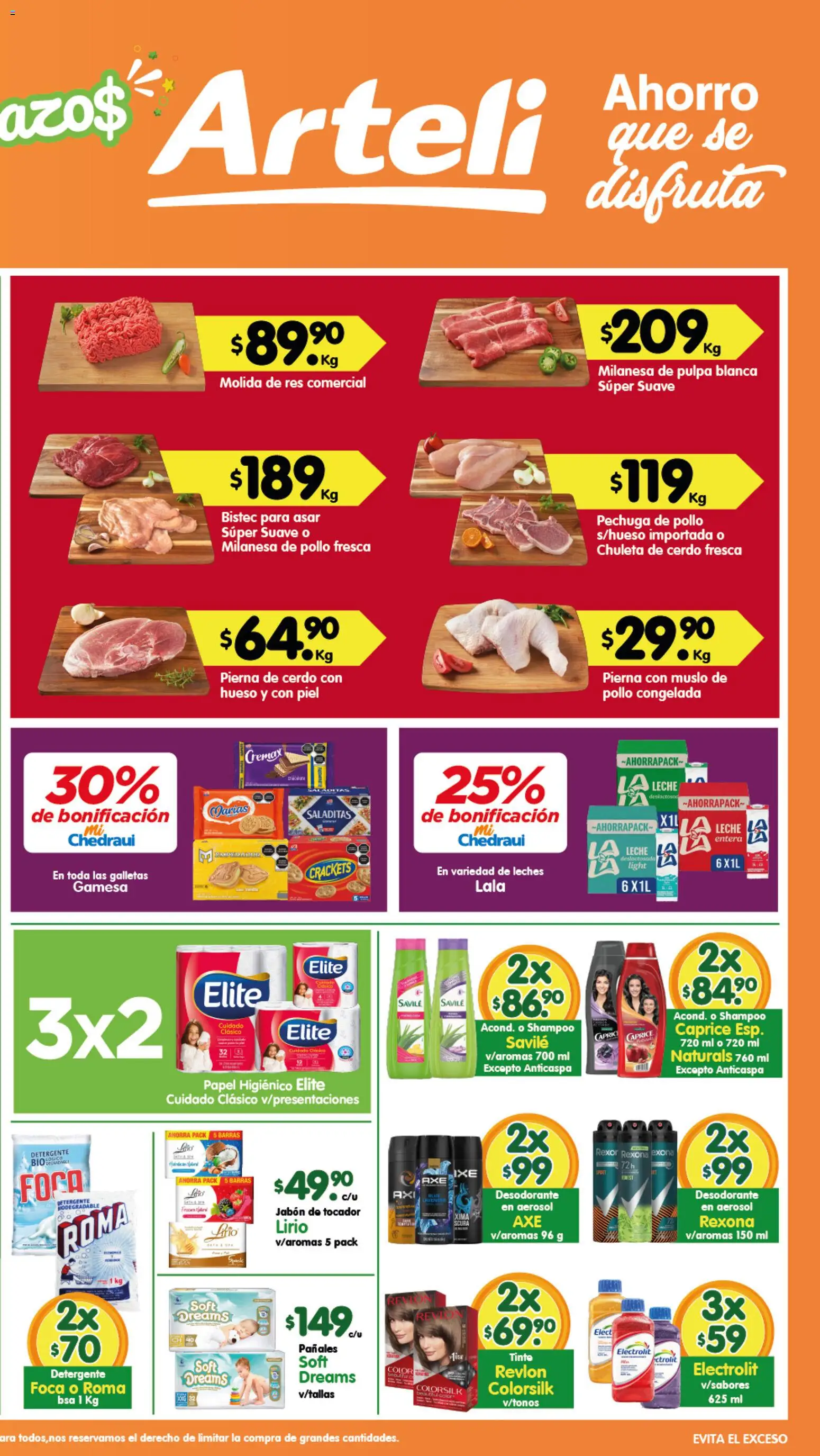 Nuevas ofertas de Arteli válidas en toda la República Mexicana desde el 14.11.2025. ¡Encuentra las mejores ofertas en Arteli folleto Express! | Página: 2 | Productos: Milanesa, Res, Galletas, Jabón