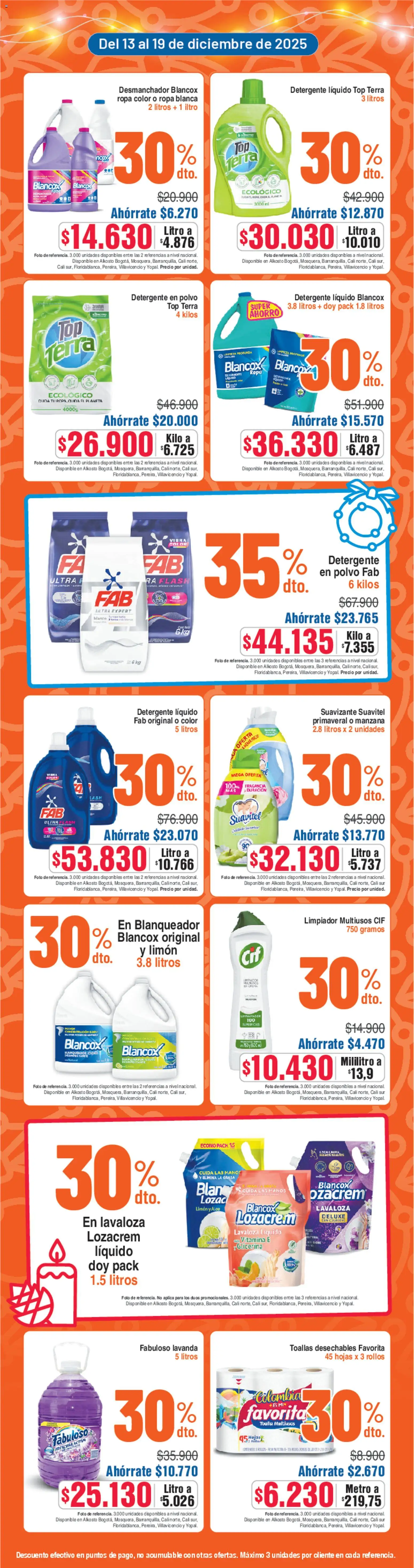 Alkosto revista - valida desde el 13.12.2025 | Página: 7 | Productos: Blanqueador, Limpiador, Polvo, Ropa