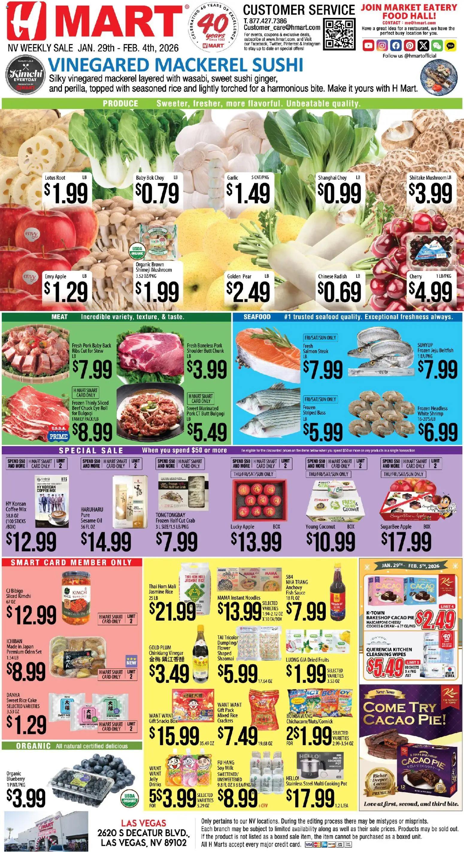 Hmart ENGLISH - Nevada - valid from 29.01.2026 | Page: 1 | Products: Plum, Fish, Sugar, Date