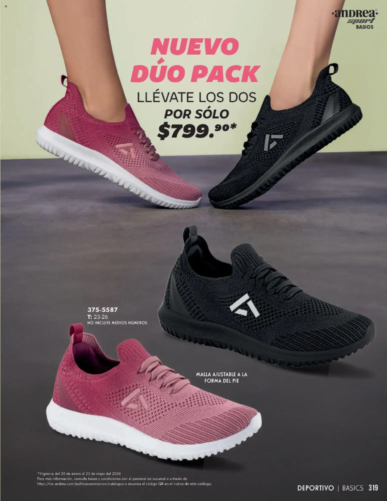 Nuevas ofertas de Andrea válidas en toda la República Mexicana desde el 25.01.2026. ¡Encuentra las mejores ofertas en Andrea catálogo Calzado Dama! | Página: 319 | Productos: Malla