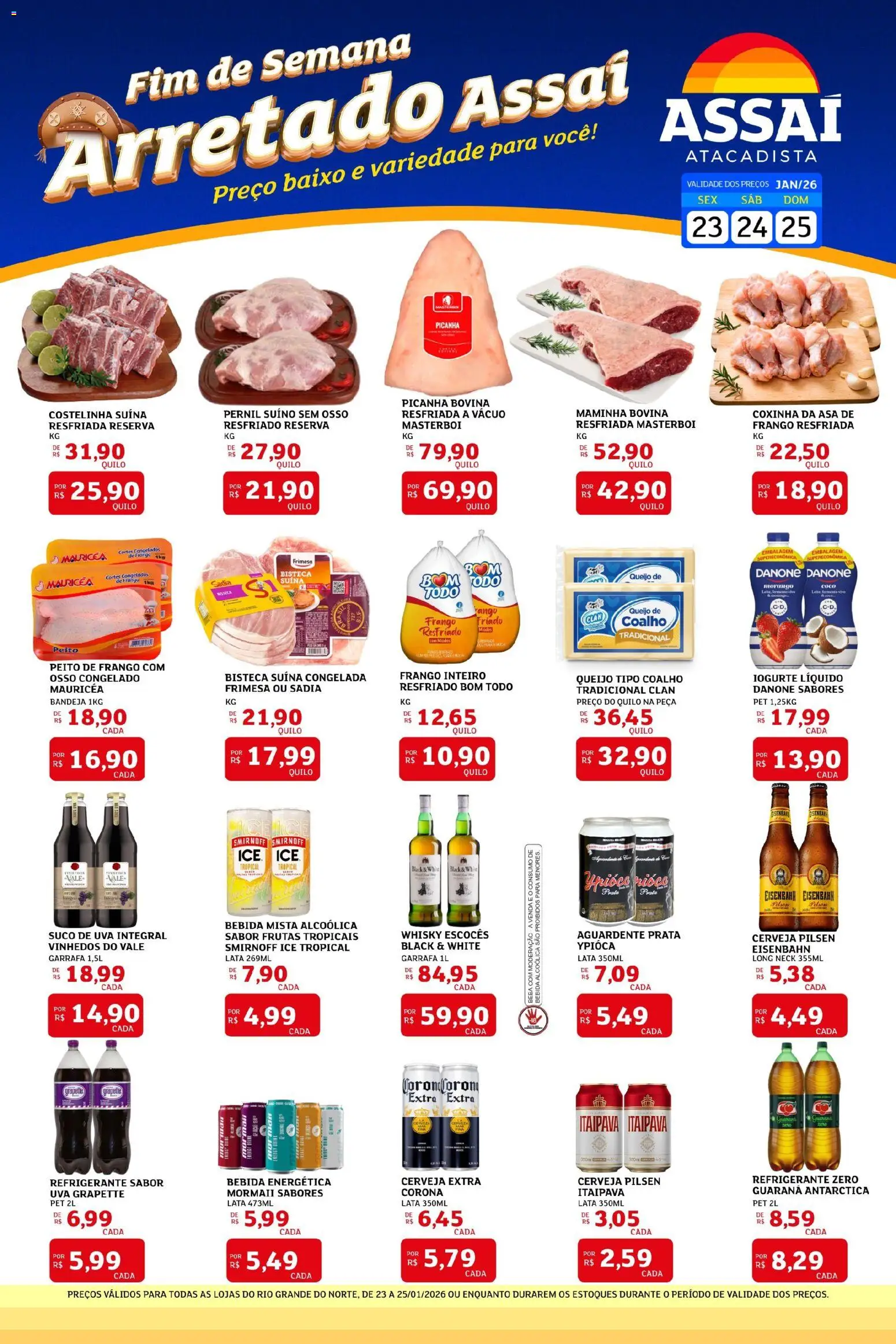Assaí Atacadista Folheto - válido de 23.01.2026 | Página: 1 | Produtos: Coco, Iogurte, Bebida, Frango