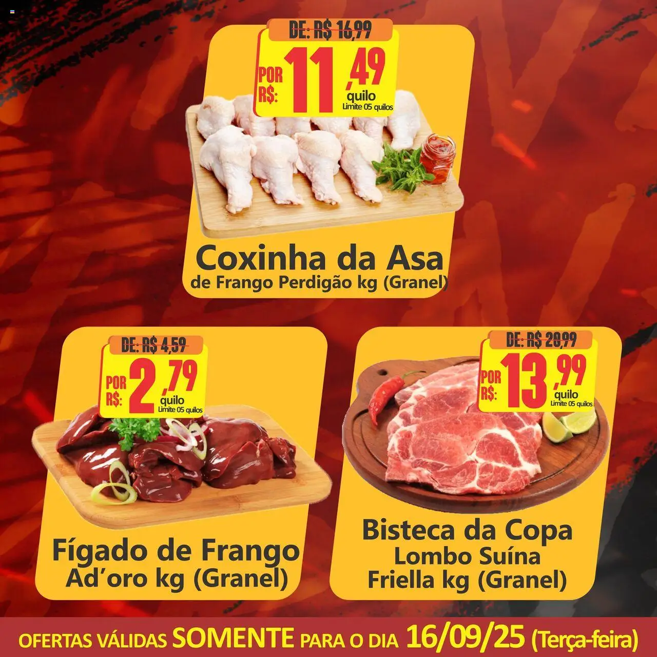 Big Supermercados Folheto - válido de 16.09.2025 | Página: 3 | Produtos: Asa de frango, Lombo, Copa, Frango