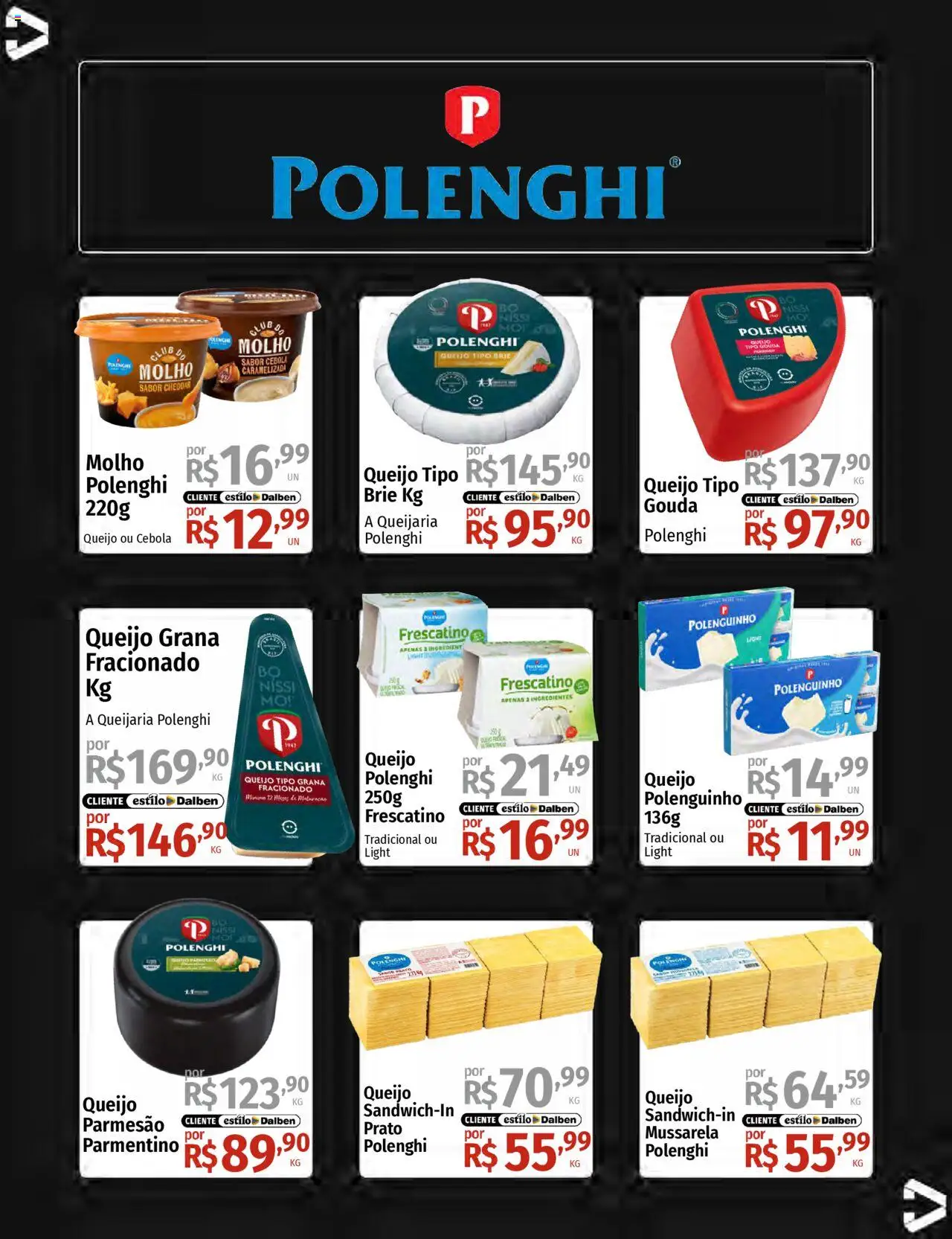 Supermercado Dalben Folheto - válido de 15.08.2025 | Página: 23 | Produtos: Cebola, Queijo, Brie, Mussarela