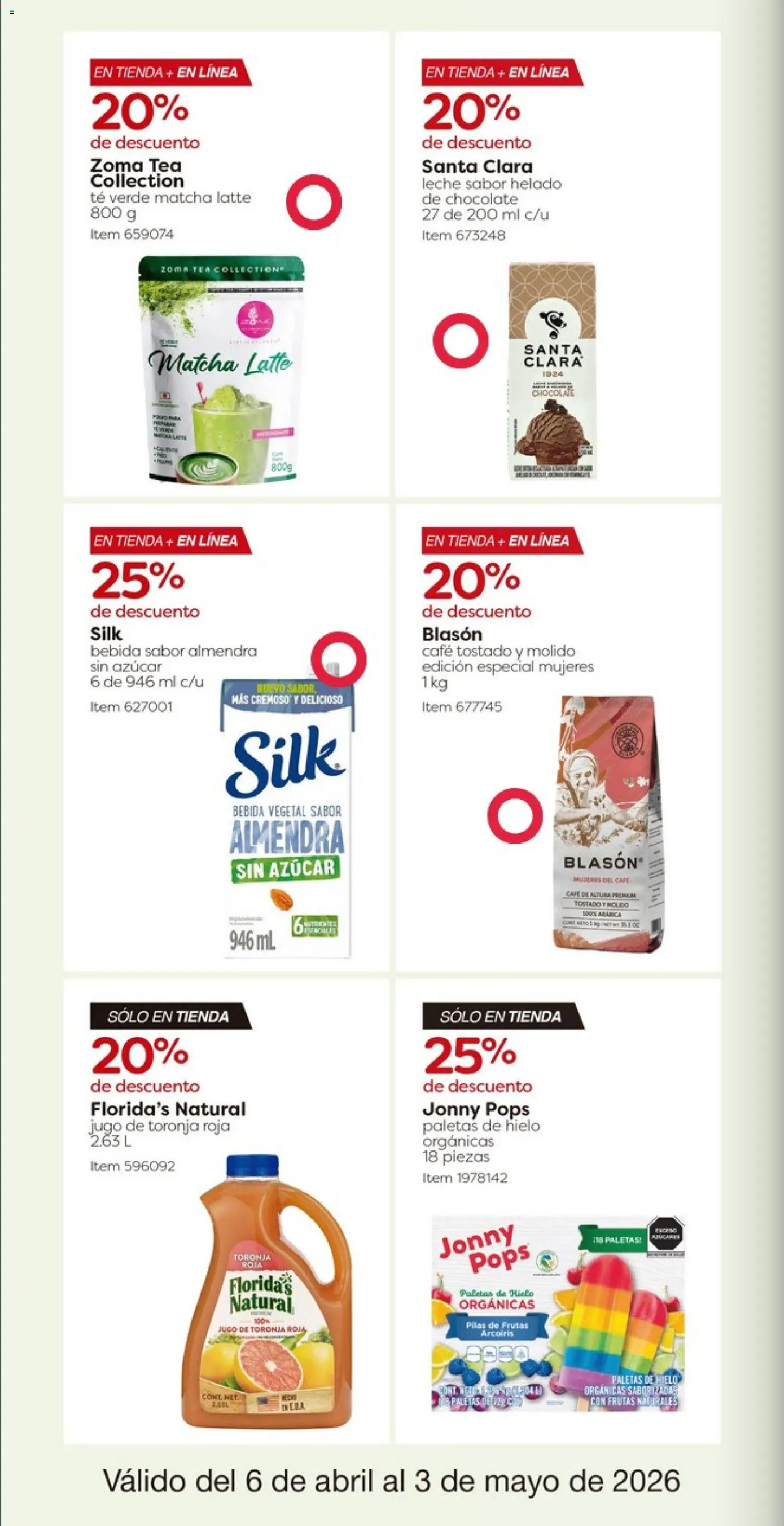 Nuevas ofertas de Costco válidas en toda la República Mexicana desde el 06.04.2026. ¡Encuentra las mejores ofertas en Costco catálogo! | Página: 26 | Productos: Leche, Chocolate, Jugo, Helado