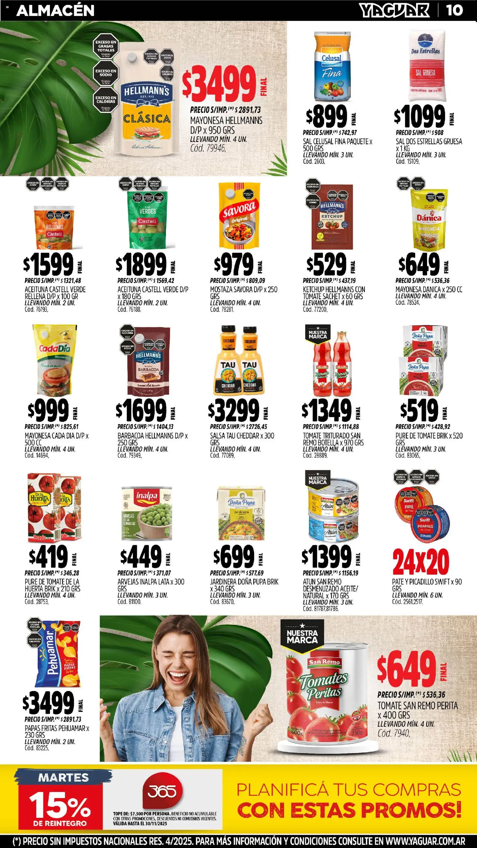 Yaguar - Mar del Plata │ válido desde el 03.11.2025 | Página: 12 | Productos: Mayonesa, Ketchup, Arvejas, Paté