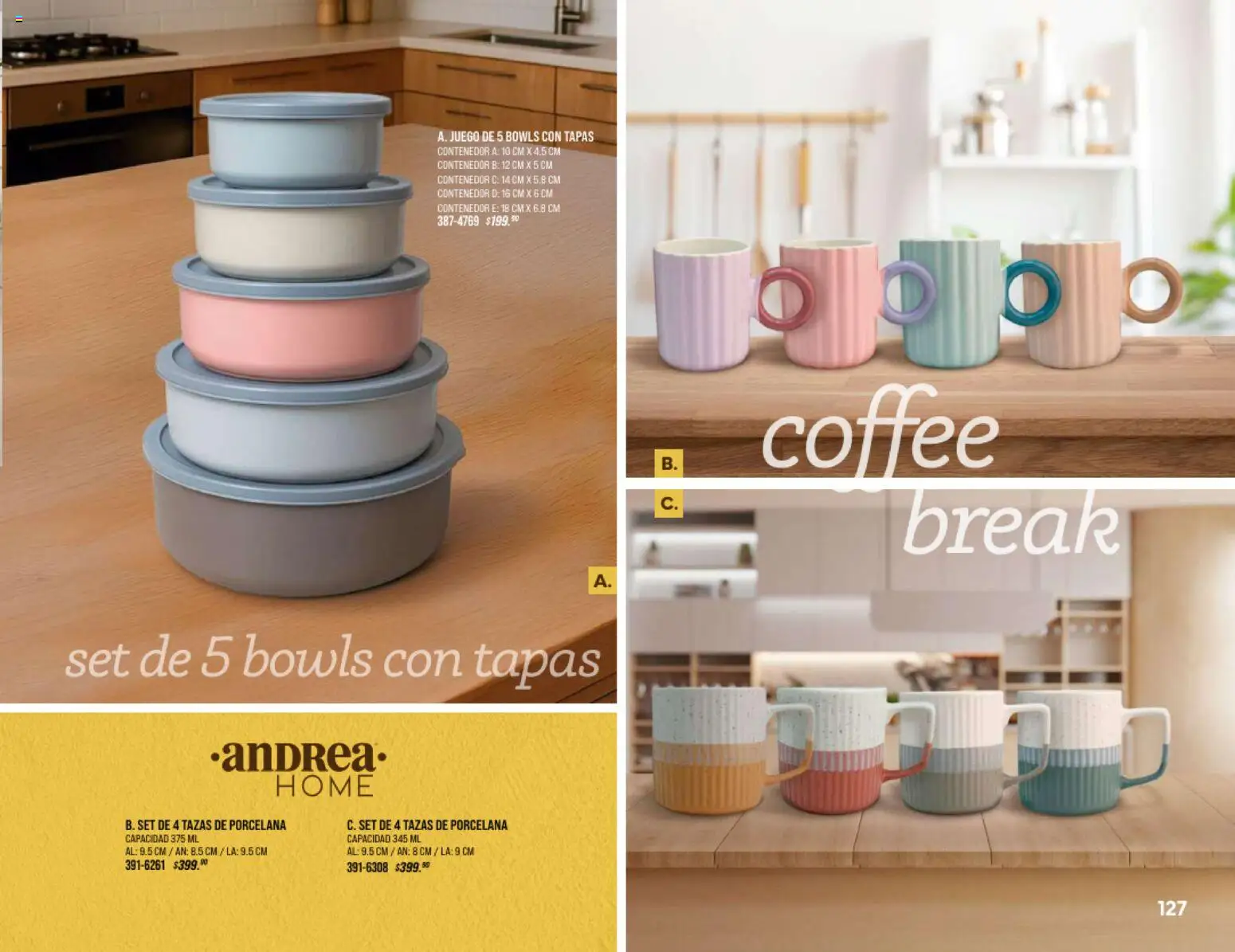 Nuevas ofertas de Andrea válidas en toda la República Mexicana desde el 25.01.2026. ¡Encuentra las mejores ofertas en Andrea catálogo Home! | Página: 127 | Productos: Juego, Contenedor