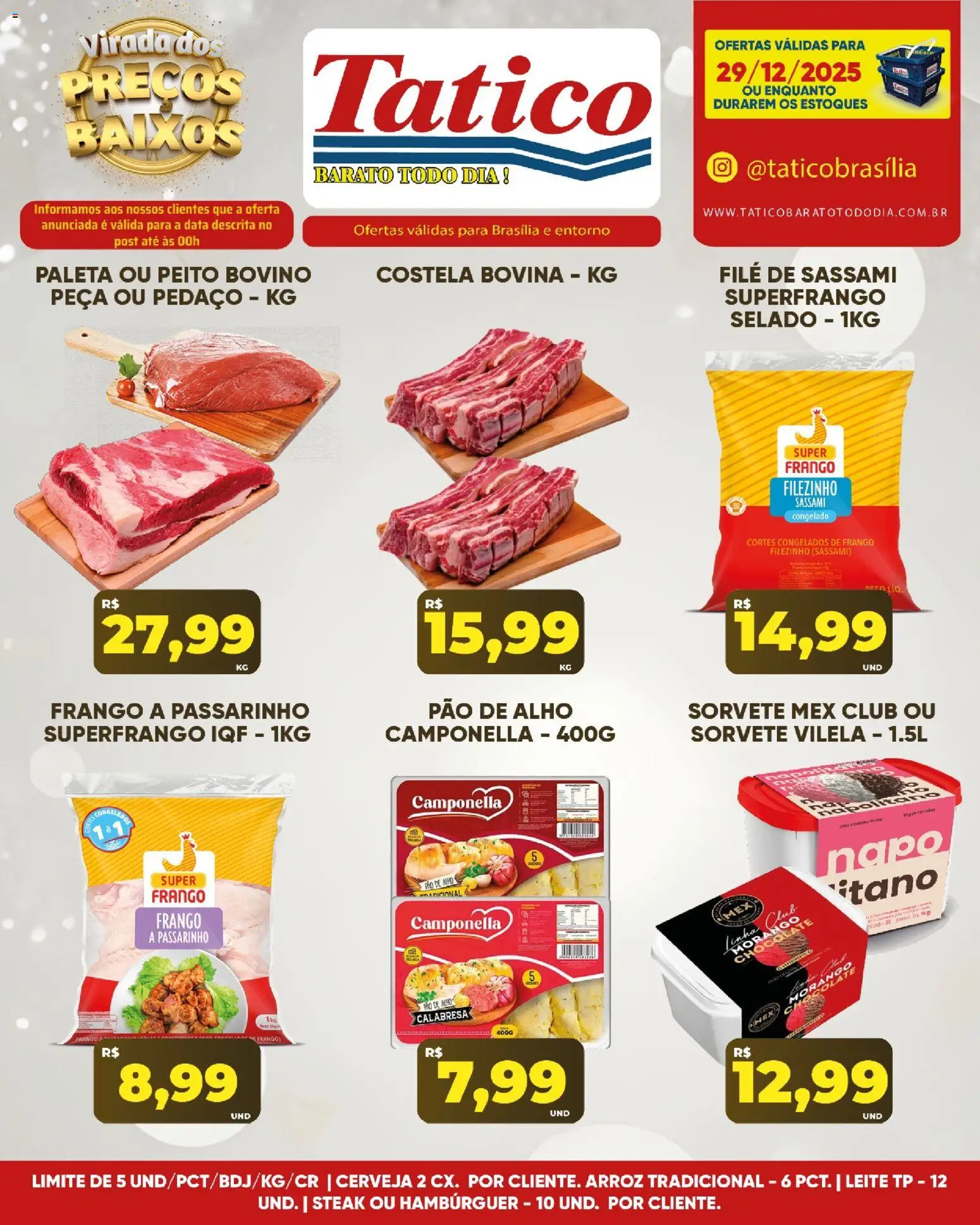 Tatico Folheto - válido de 29.12.2025 | Página: 11 | Produtos: Alho, Hambúrguer, Sorvete, Frango
