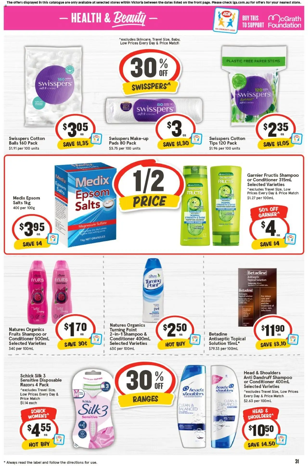 IGA catalogue - valid from 24.09.2025 | Page: 35 | Products: Shampoo, Fruits, Razors, Treatment