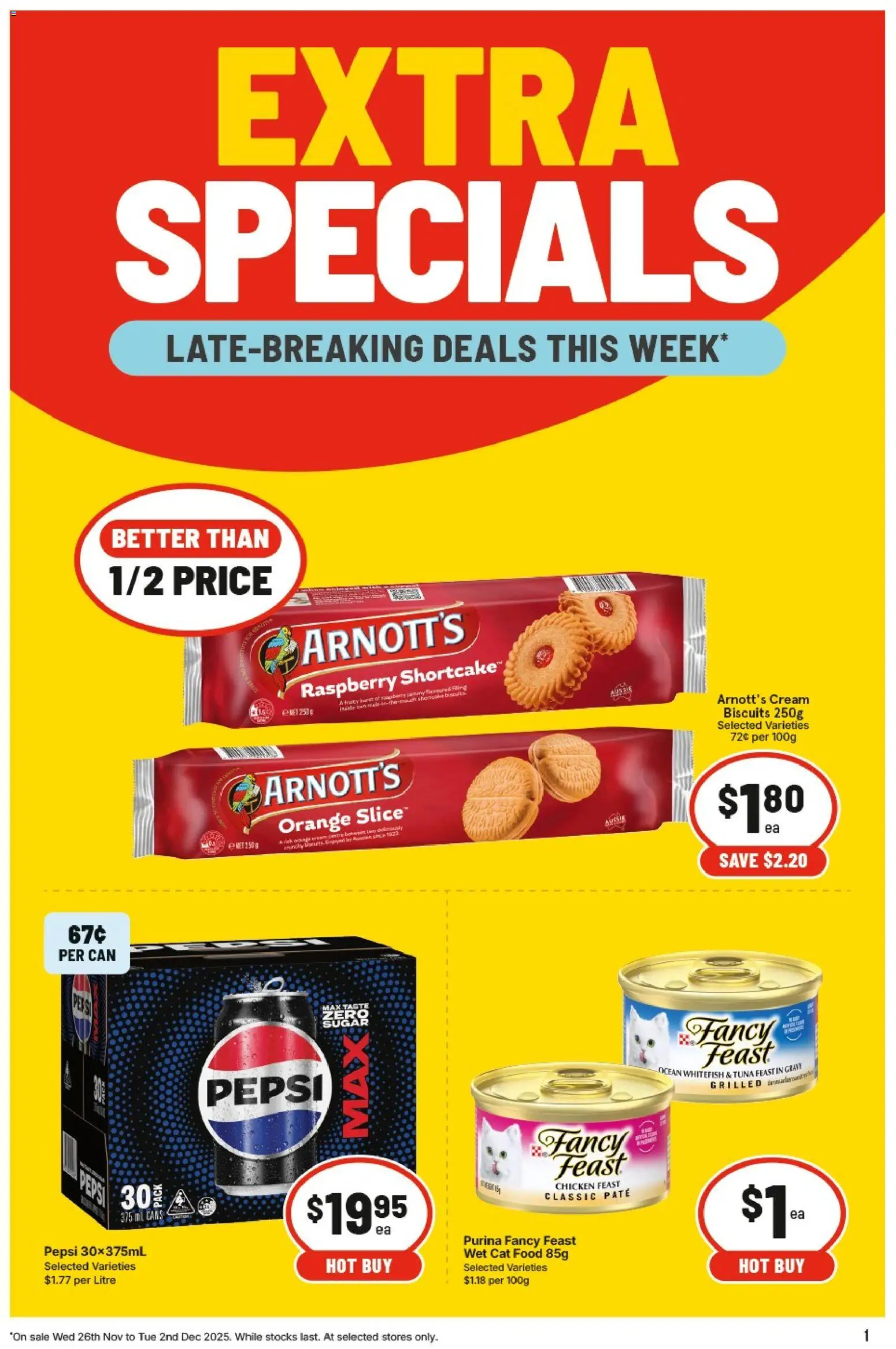 IGA catalogue - valid from 26.11.2025 | Page: 2 | Products: Chicken, Pepsi, Biscuits, Tuna