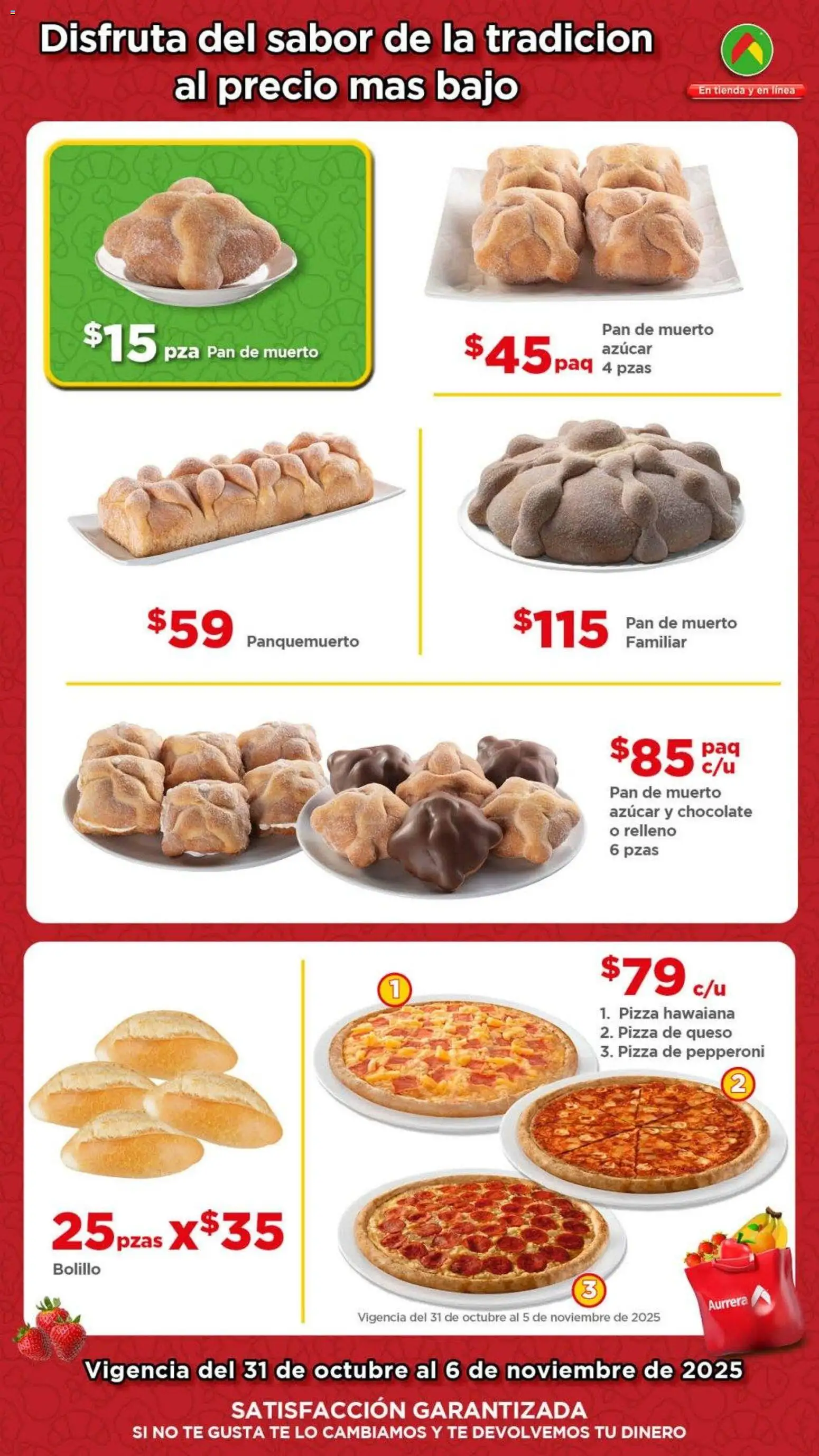 Nuevas ofertas de Bodega Aurrerá válidas en toda la República Mexicana desde el 31.10.2025. ¡Encuentra las mejores ofertas en Bodega Aurrerá folleto Ahorra con los precios más bajos! | Página: 3 | Productos: Pan, Chocolate, Pizza, Té