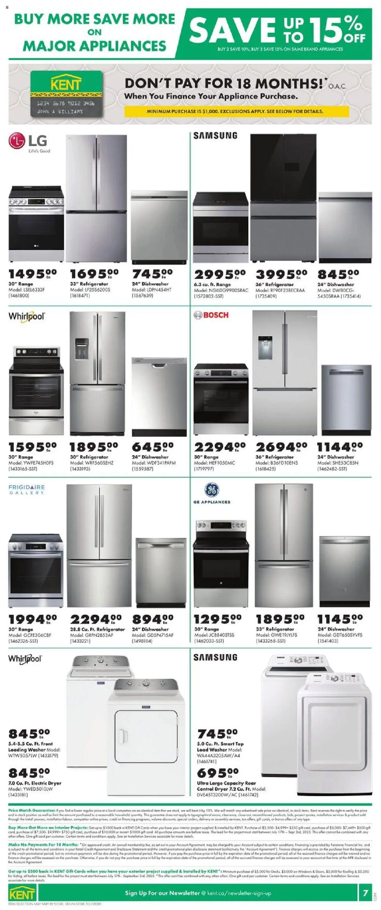 Kent flyer valid from 21.08.2025 | Page: 8 | Products: Refrigerator, Dryer, Dishwasher