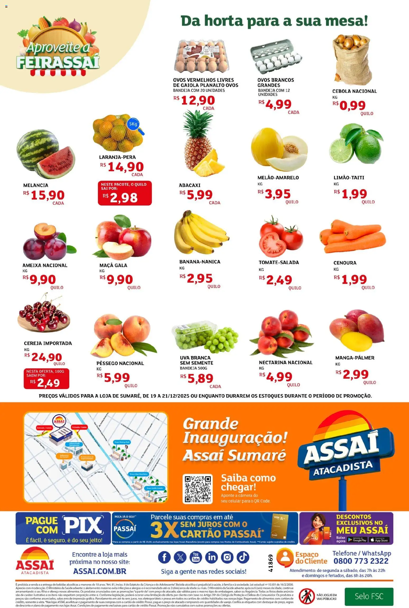 Assaí Atacadista Folheto - válido de 19.12.2025 | Página: 8 | Produtos: Cebola, Pneus, Abacaxi, Cenoura