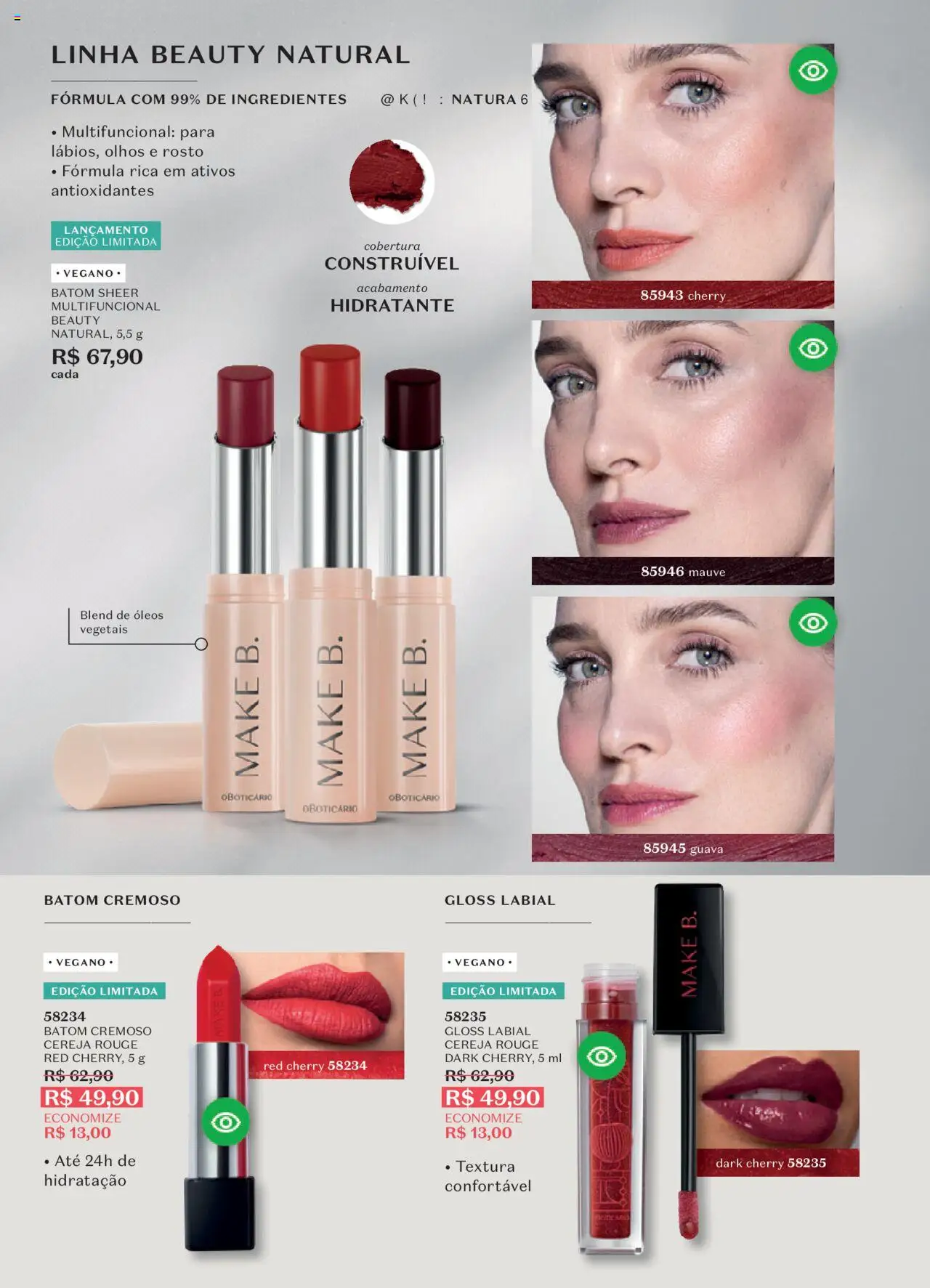 O Boticário Folheto - válido de 11.08.2025 | Página: 135 | Produtos: Cereja, Batom, Gloss labial, Multifuncional