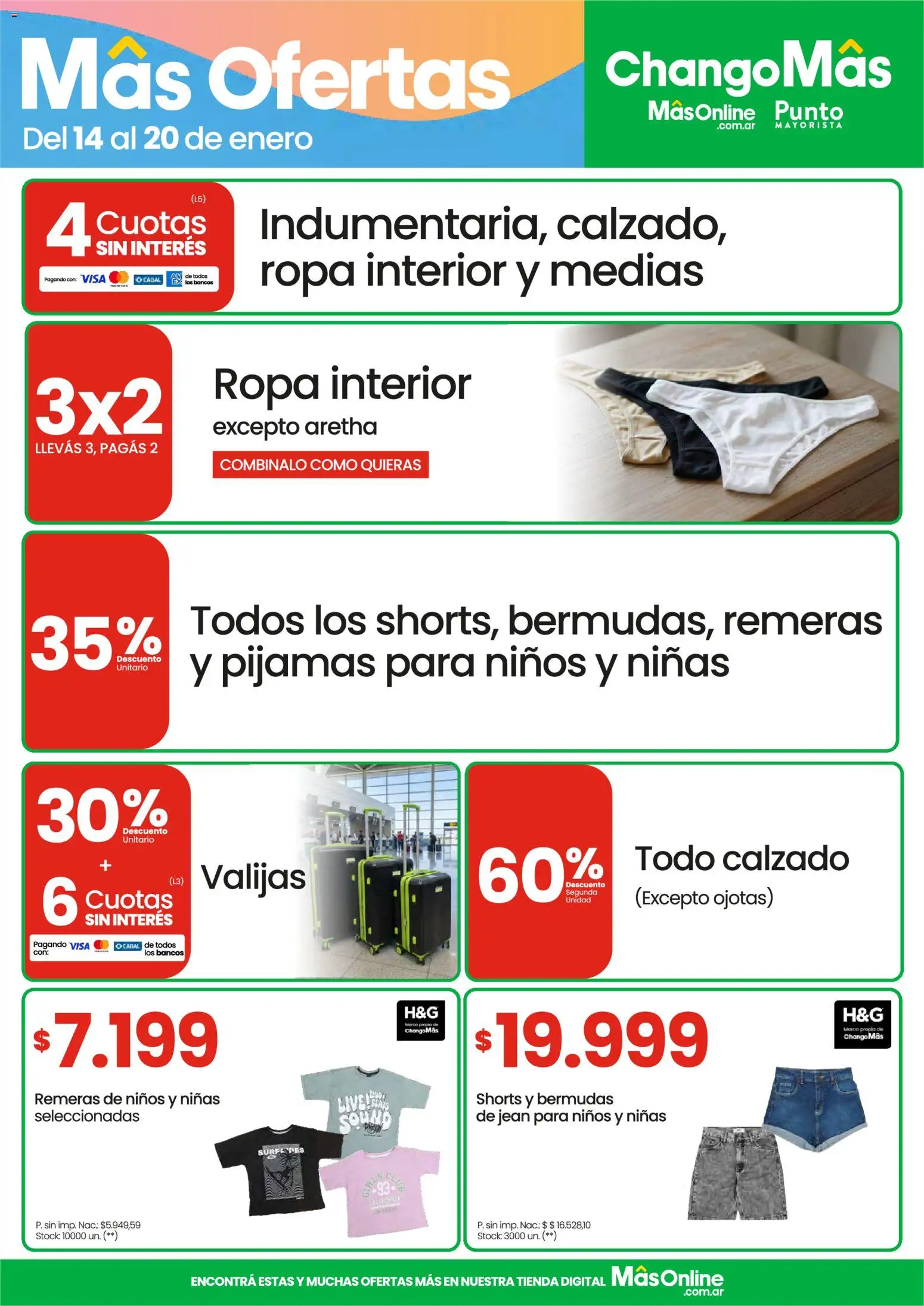 Changomas ofertas │ válido desde el 14.01.2026 | Página: 10 | Productos: Jean, Ropa, Ropa interior, Medias