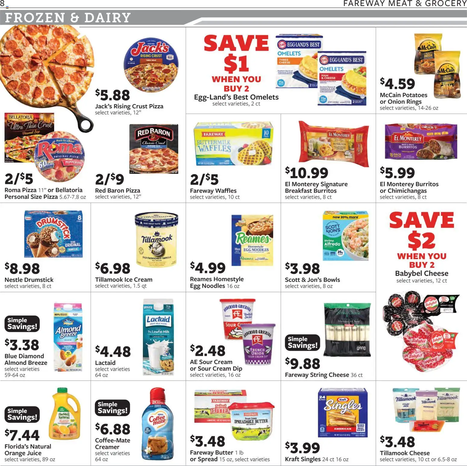Fareway Weekly Ad - valid from 05.01.2026 | Page: 8 | Products: Milk, Pizza, Cream, Ice cream