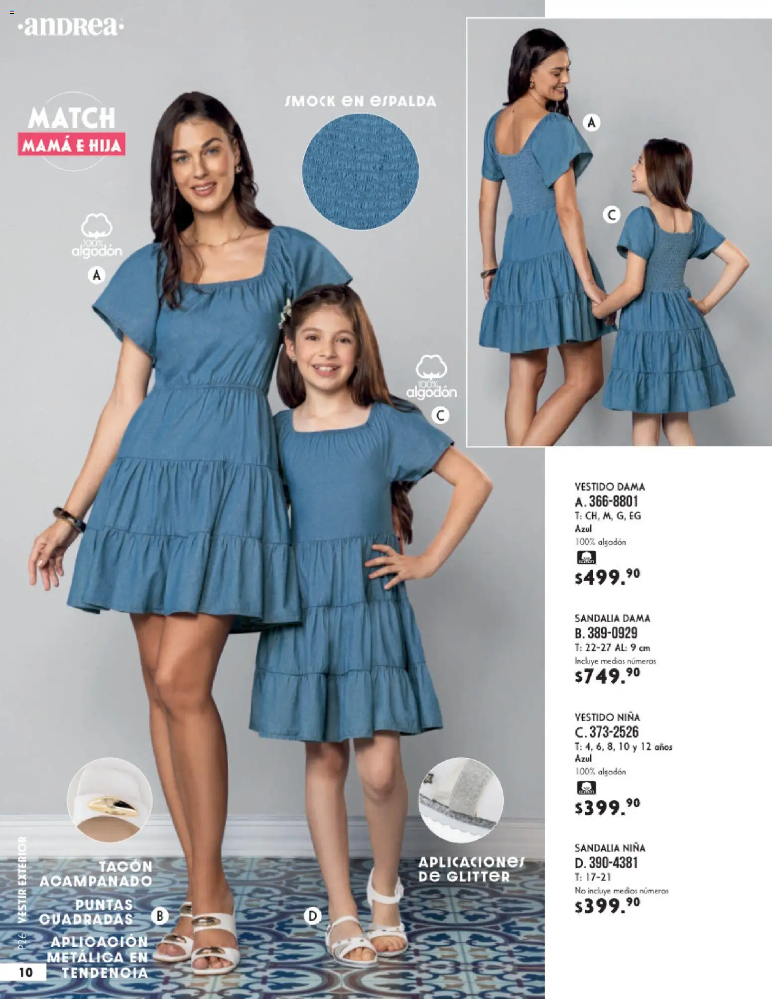 Nuevas ofertas de Andrea válidas en toda la República Mexicana desde el 25.01.2026. ¡Encuentra las mejores ofertas en Andrea catálogo Vestir! | Página: 10 | Productos: Glitter, Algodón, Vestido