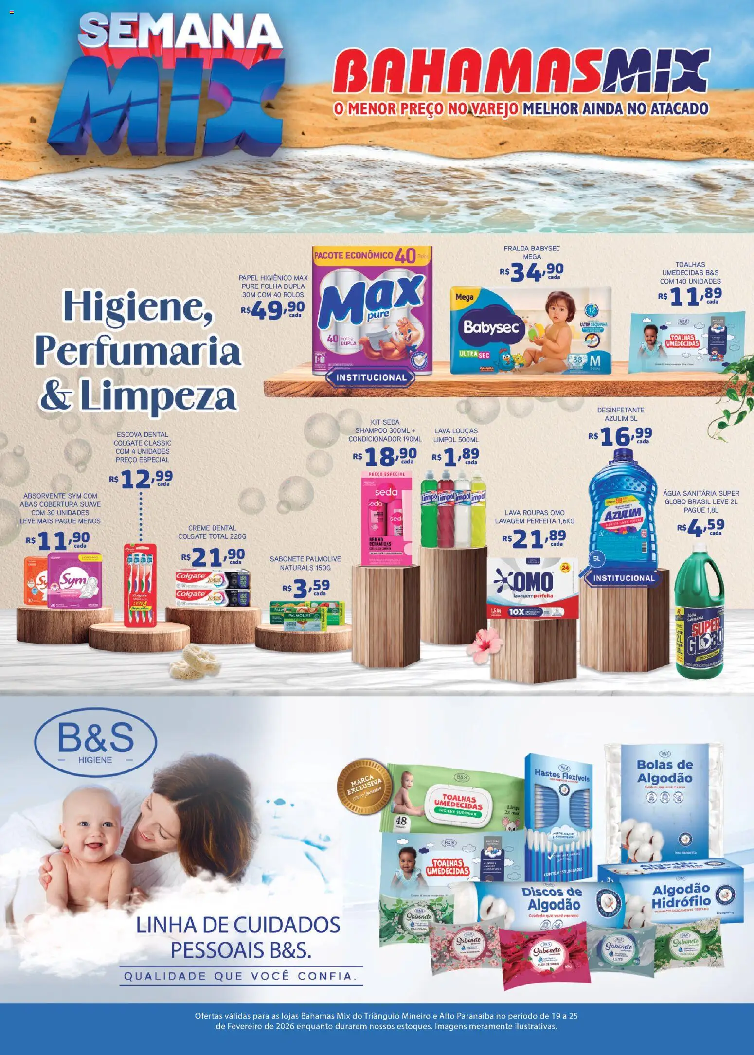 Bahamas Mix Folheto - válido de 19.02.2026 | Página: 3 | Produtos: Condicionador, Roupas, Creme dental, Papel higiênico
