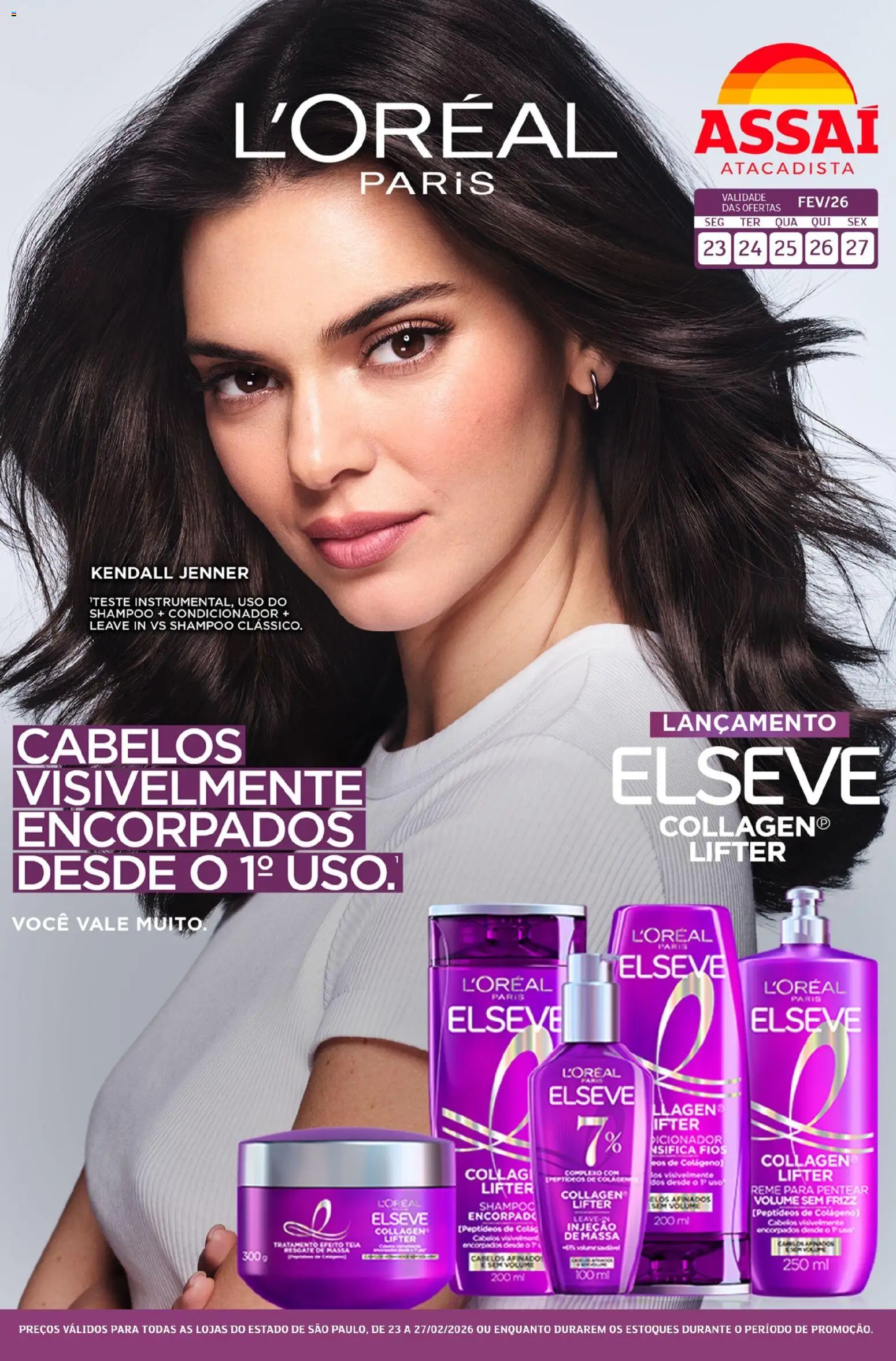 Assaí Atacadista Folheto - válido de 23.02.2026 | Página: 1 | Produtos: Shampoo, Colágeno, Tela, Massa