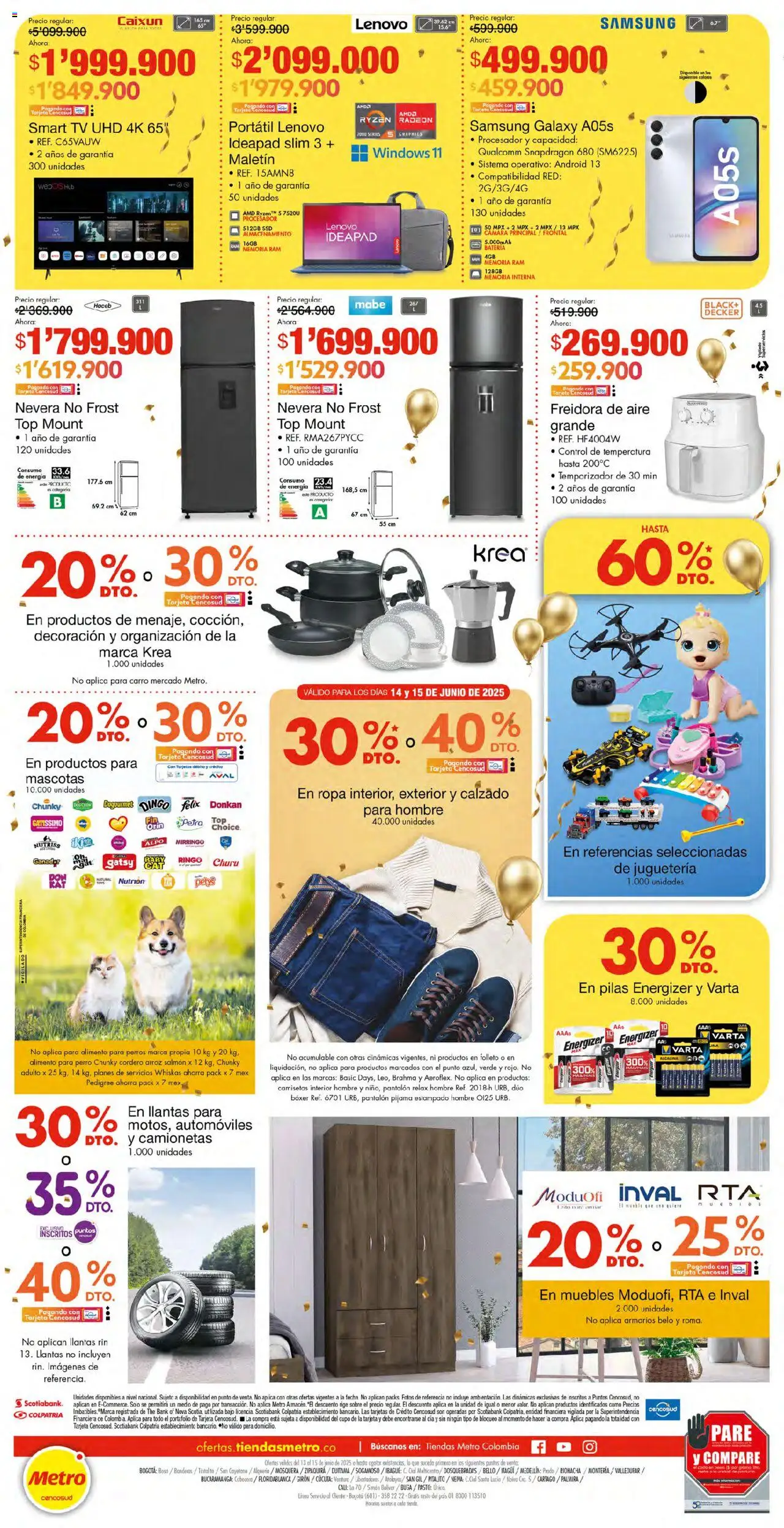 Metro revista - valida desde el 13.06.2025 | Página: 8 | Productos: Freidora de aire, Cámara, Batería, Nevera