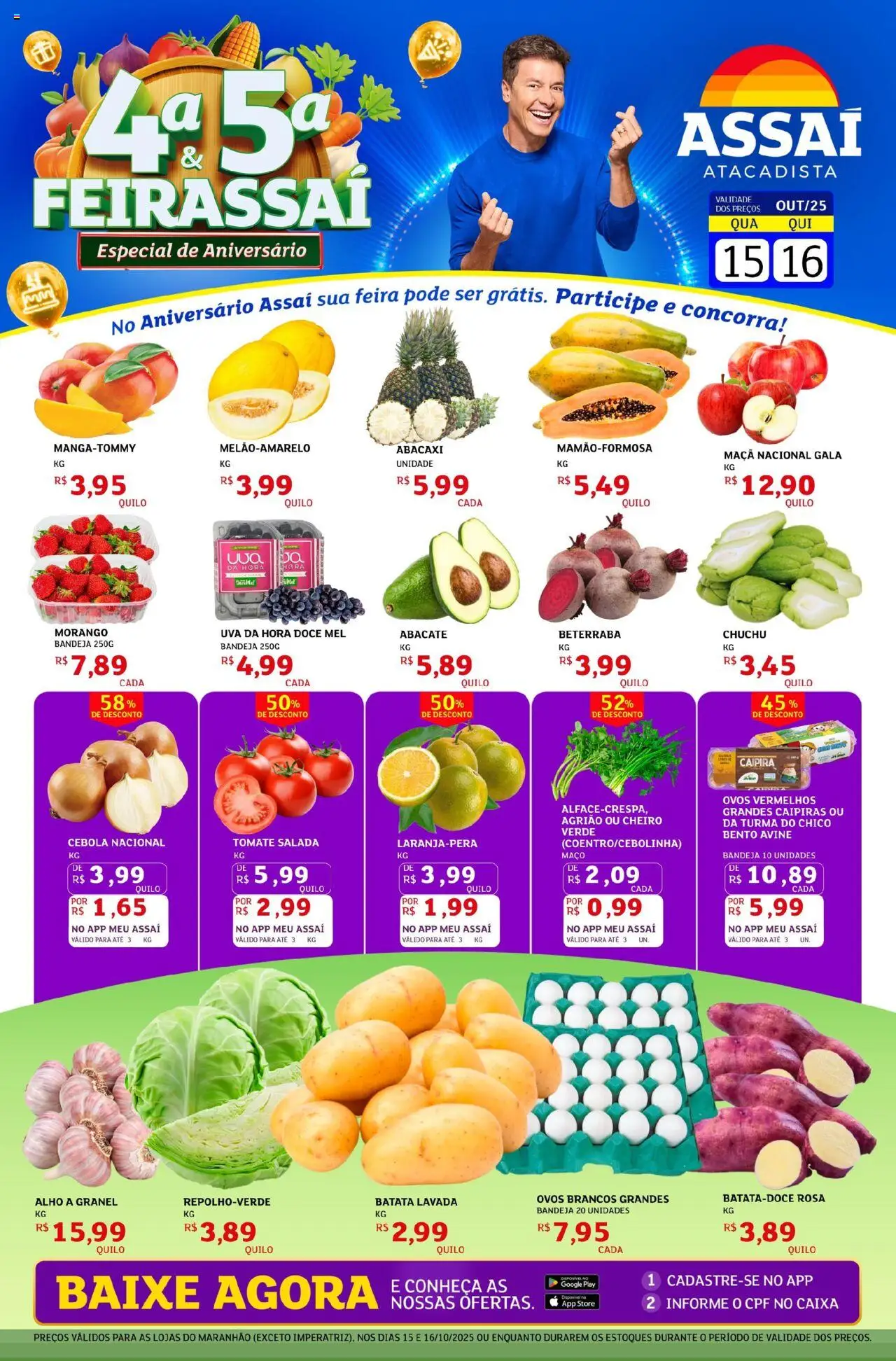 Assaí Atacadista Folheto - válido de 15.10.2025 | Página: 1 | Produtos: Agrião, Mel, Bandeja, Batata
