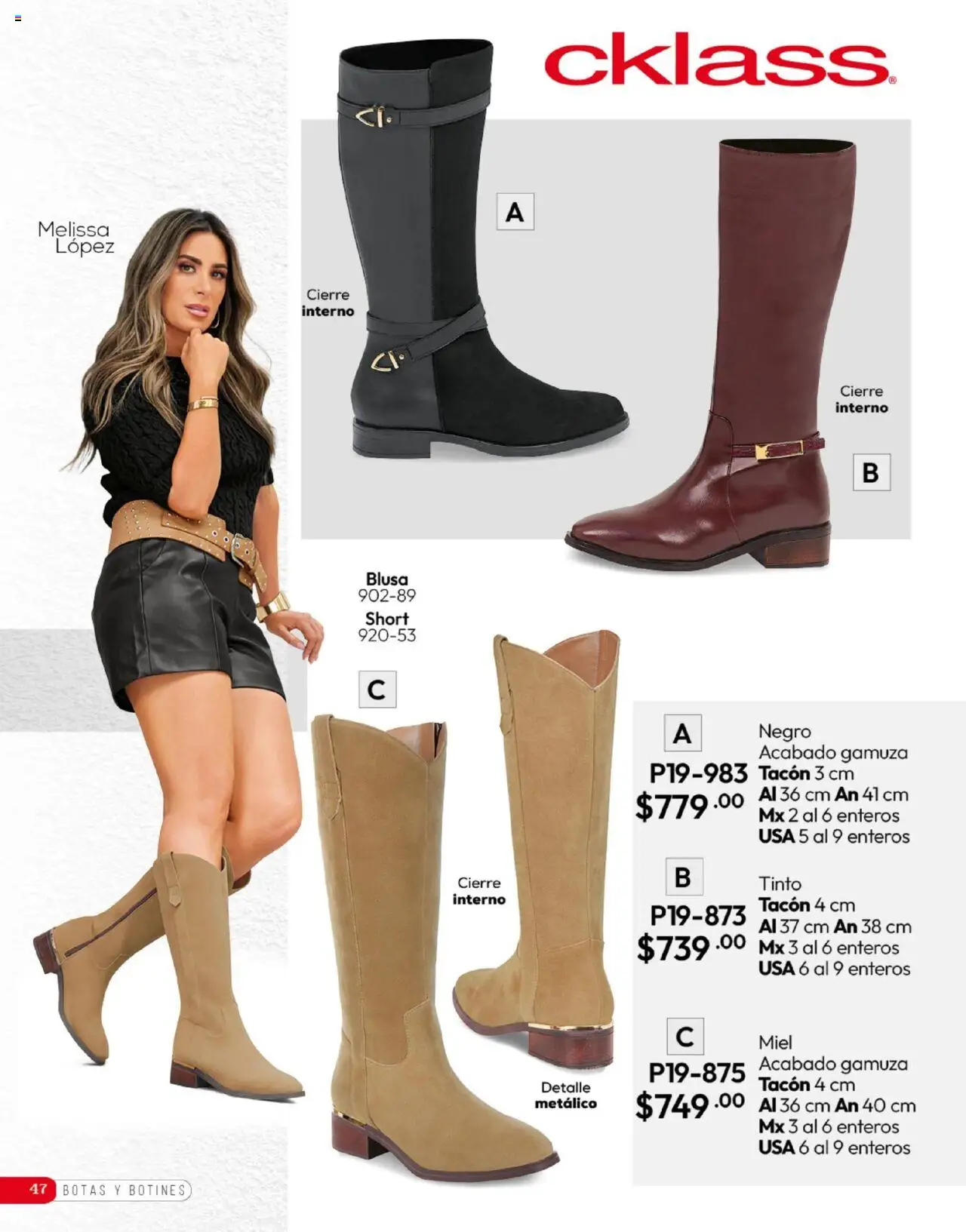 Nuevas ofertas de Cklass válidas en toda la República Mexicana desde el 16.09.2025. ¡Encuentra las mejores ofertas en Cklass - Catálogo Invierno Calzado! | Página: 48 | Productos: Blusa, Botas, Gamuza, Botines