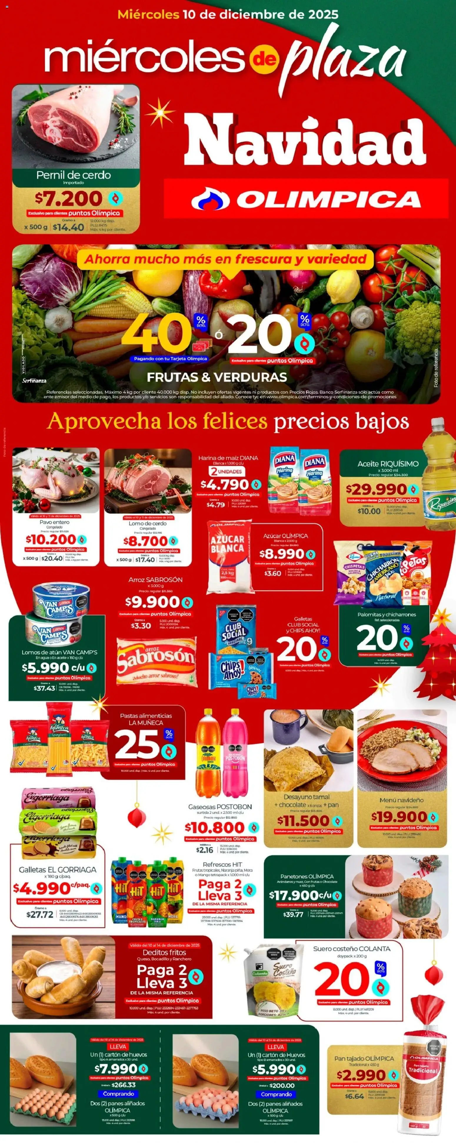 Olímpica revista - valida desde el 10.12.2025 | Página: 1 | Productos: Arándanos, Banco, Harina, Mango