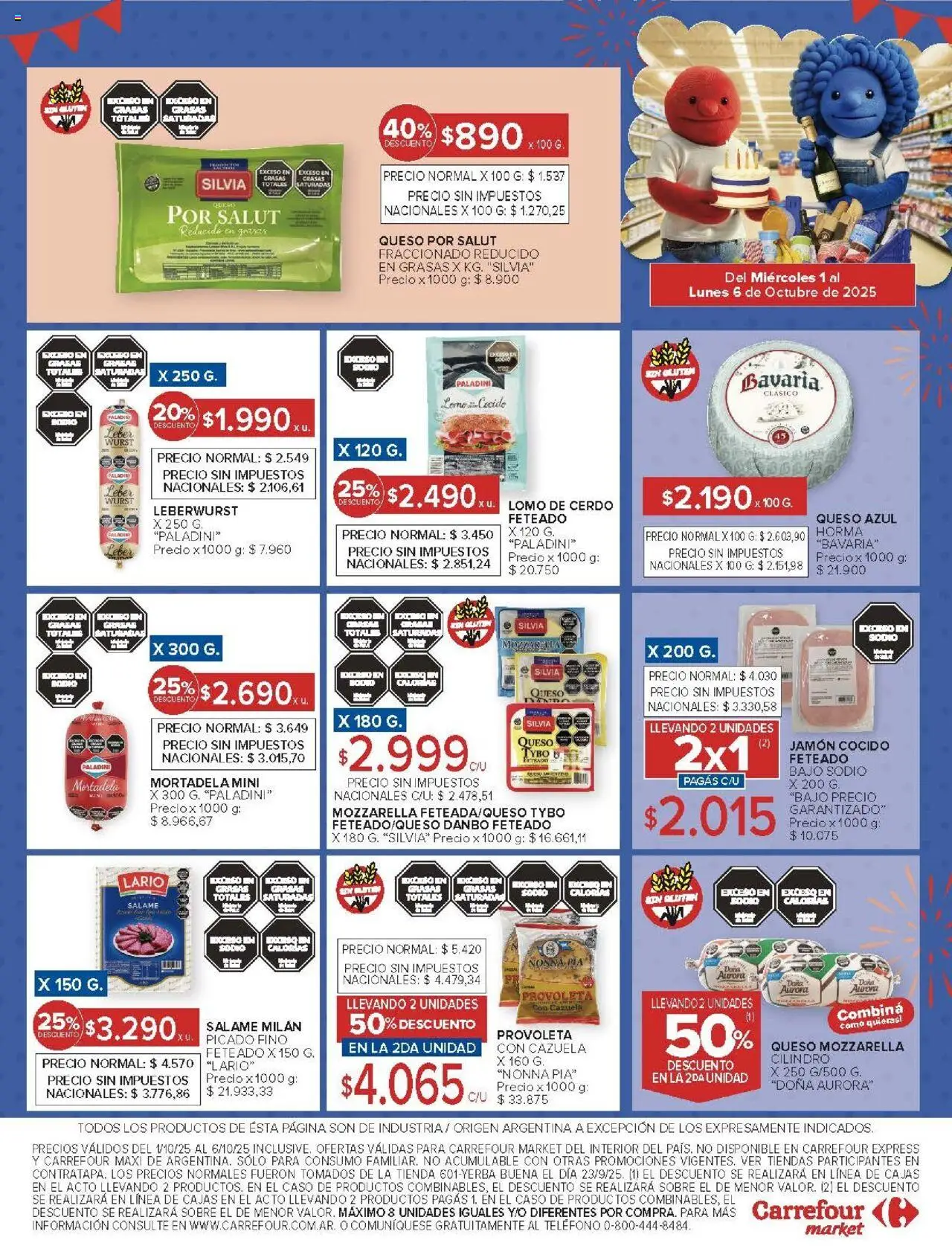 Carrefour - Ofertas - Catamarca │ válido desde el 01.10.2025 | Página: 50 | Productos: Sobre, Mortadela, Salame, Cerdo
