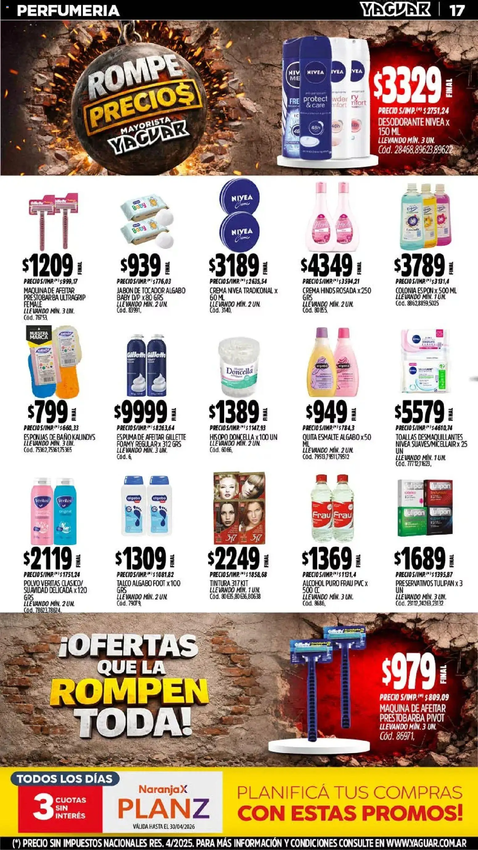 Yaguar - Oferta Semanal Santa Fé │ válido desde el 13.04.2026 | Página: 17 | Productos: Toallas, Baño, Tintura, Jabón