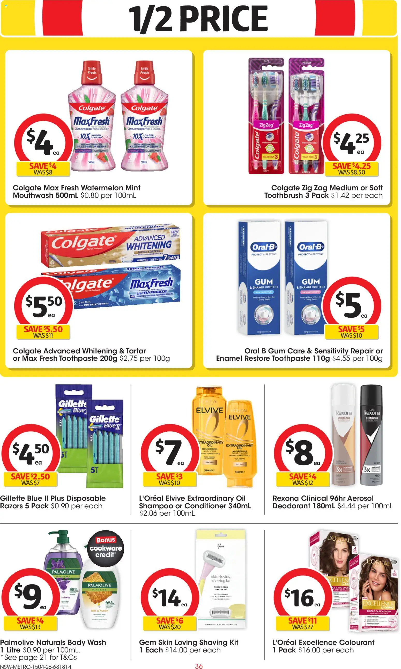 Coles catalogue - valid from 15.04.2026 | Page: 36 | Products: Gem, Shampoo, Oil, Cookware