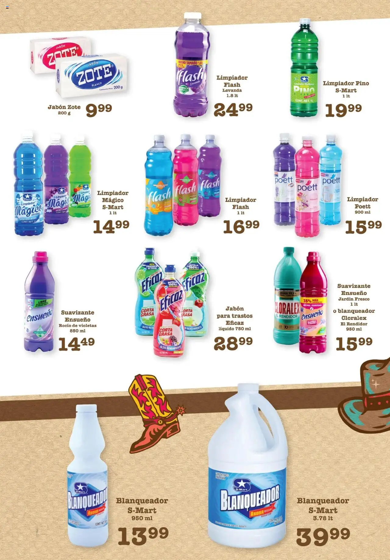 Nuevas ofertas de S-Mart válidas en toda la República Mexicana desde el 01.08.2025. ¡Encuentra las mejores ofertas en S-Mart - Folleto de Feria - Monterrey! | Página: 4 | Productos: Limpiador, Botella, Fragancia, Jabón
