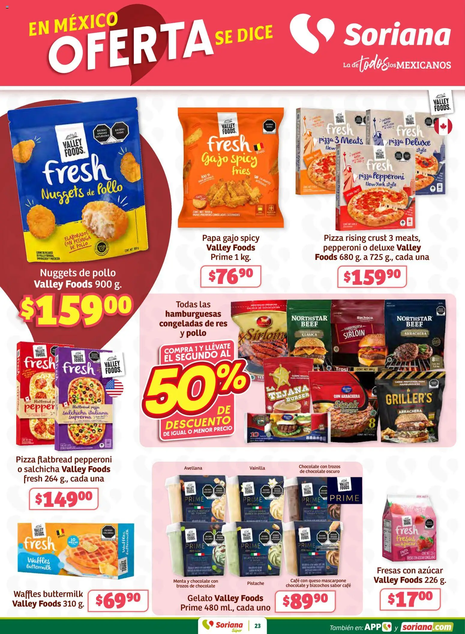 Nuevas ofertas de Soriana válidas en toda la República Mexicana desde el 02.01.2026. ¡Encuentra las mejores ofertas en Soriana - Preciazazaso Súper: Ags, Col, Gto, Jal, Mich! | Página: 23 | Productos: Pollo, Papa, Pizza, Fresas