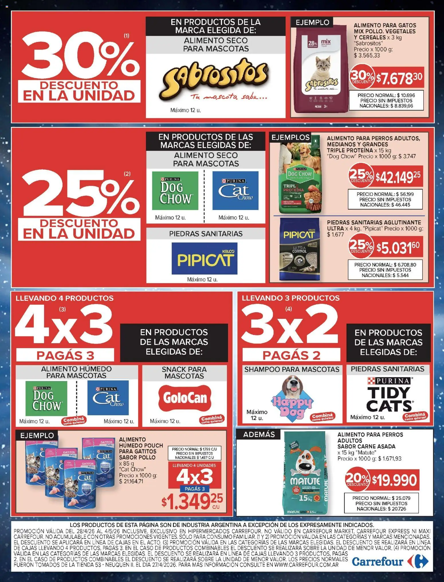 Carrefour ofertas │ válido desde el 28.04.2026 | Página: 17 | Productos: Caso, Pollo, Shampoo, Cereales