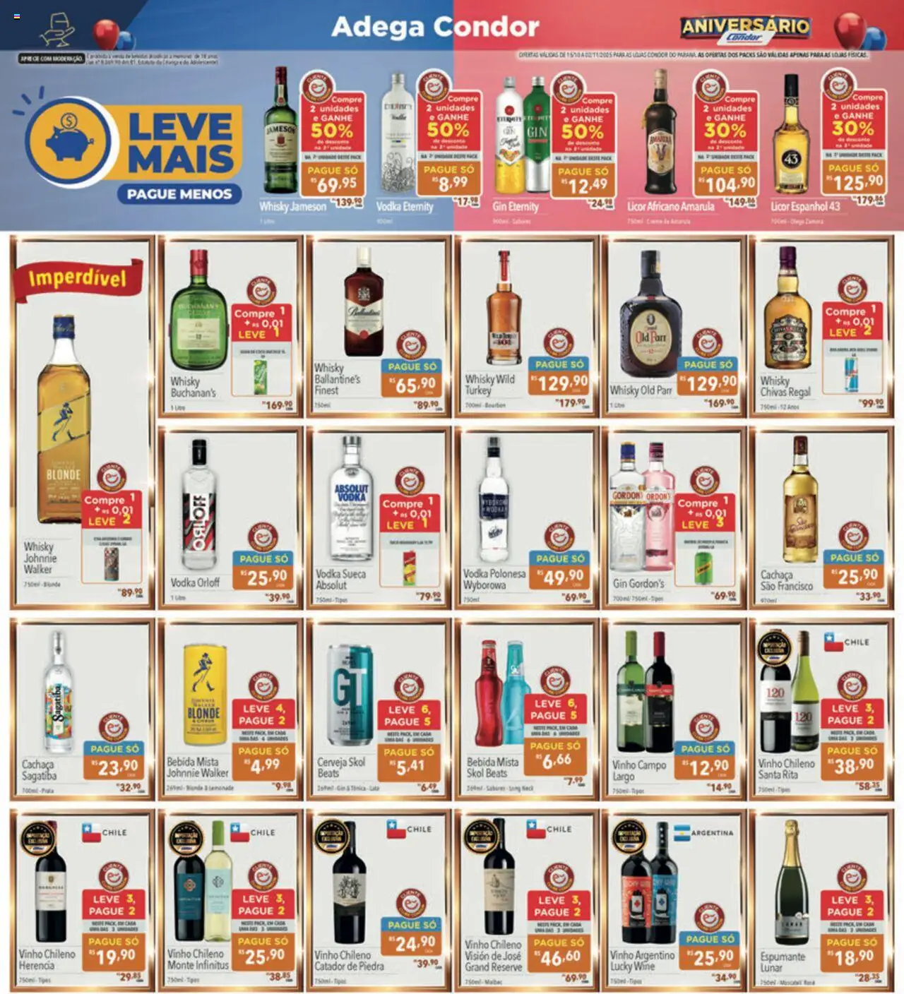 Supermercados Condor Folheto - válido de 15.10.2025 | Página: 24 | Produtos: Espumante, Cachaça, Gin, Bebida