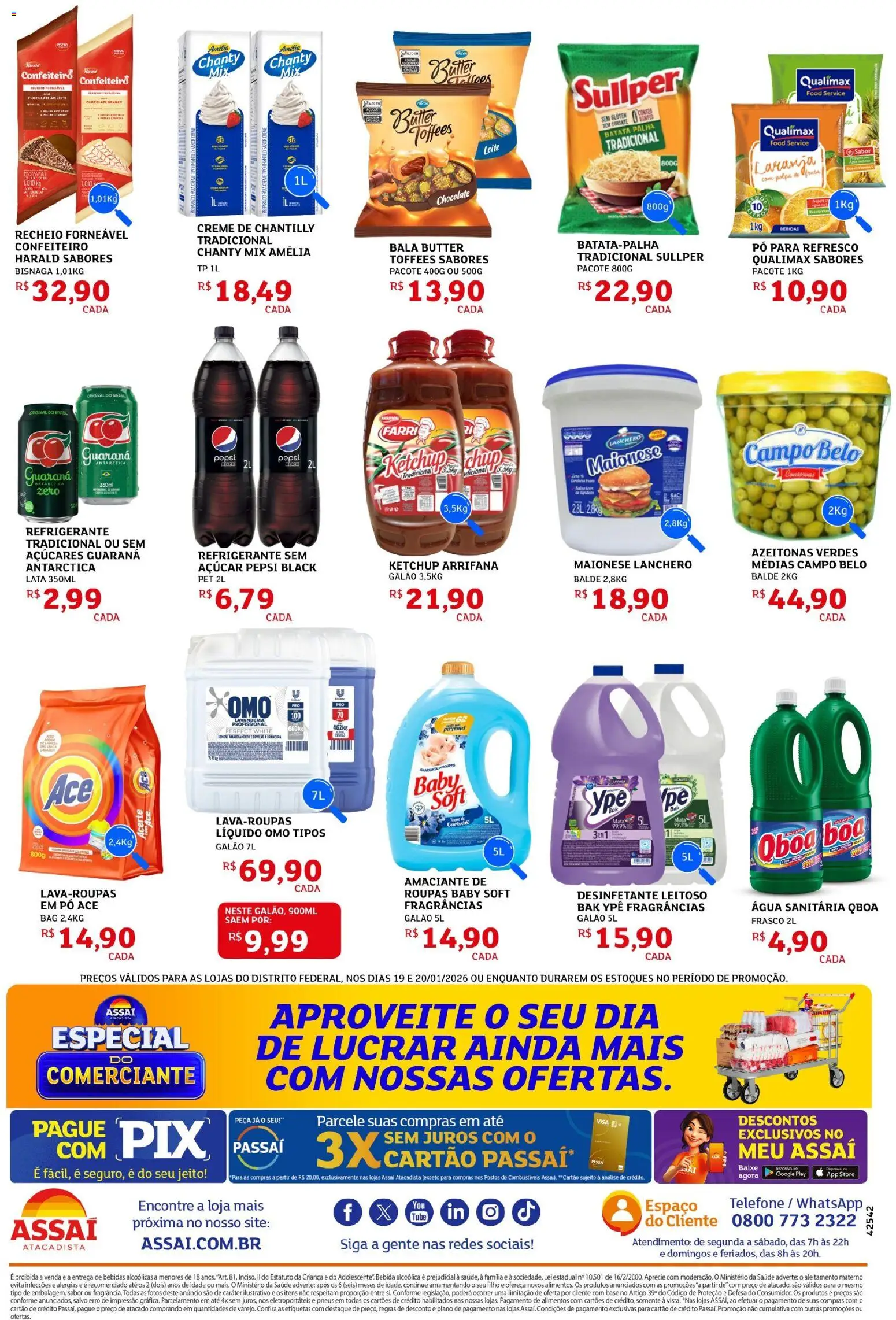 Assaí Atacadista Folheto - válido de 19.01.2026 | Página: 2 | Produtos: Pneus, Maionese, Amaciante, Água sanitária