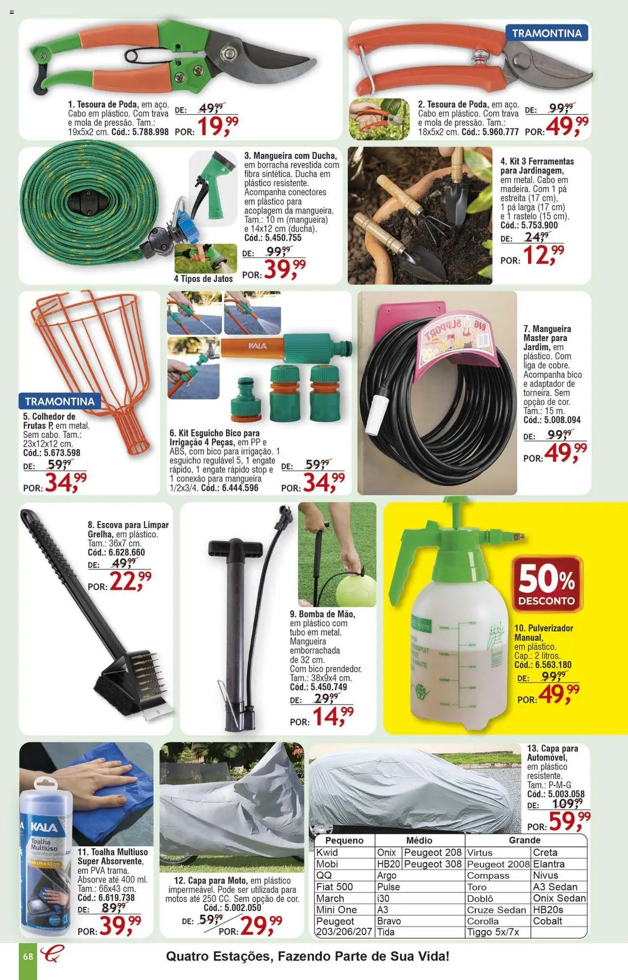 Quatro Estações Folheto - válido de 01.08.2025 | Página: 64 | Produtos: Pulverizador, Tesoura, Pá, Absorvente