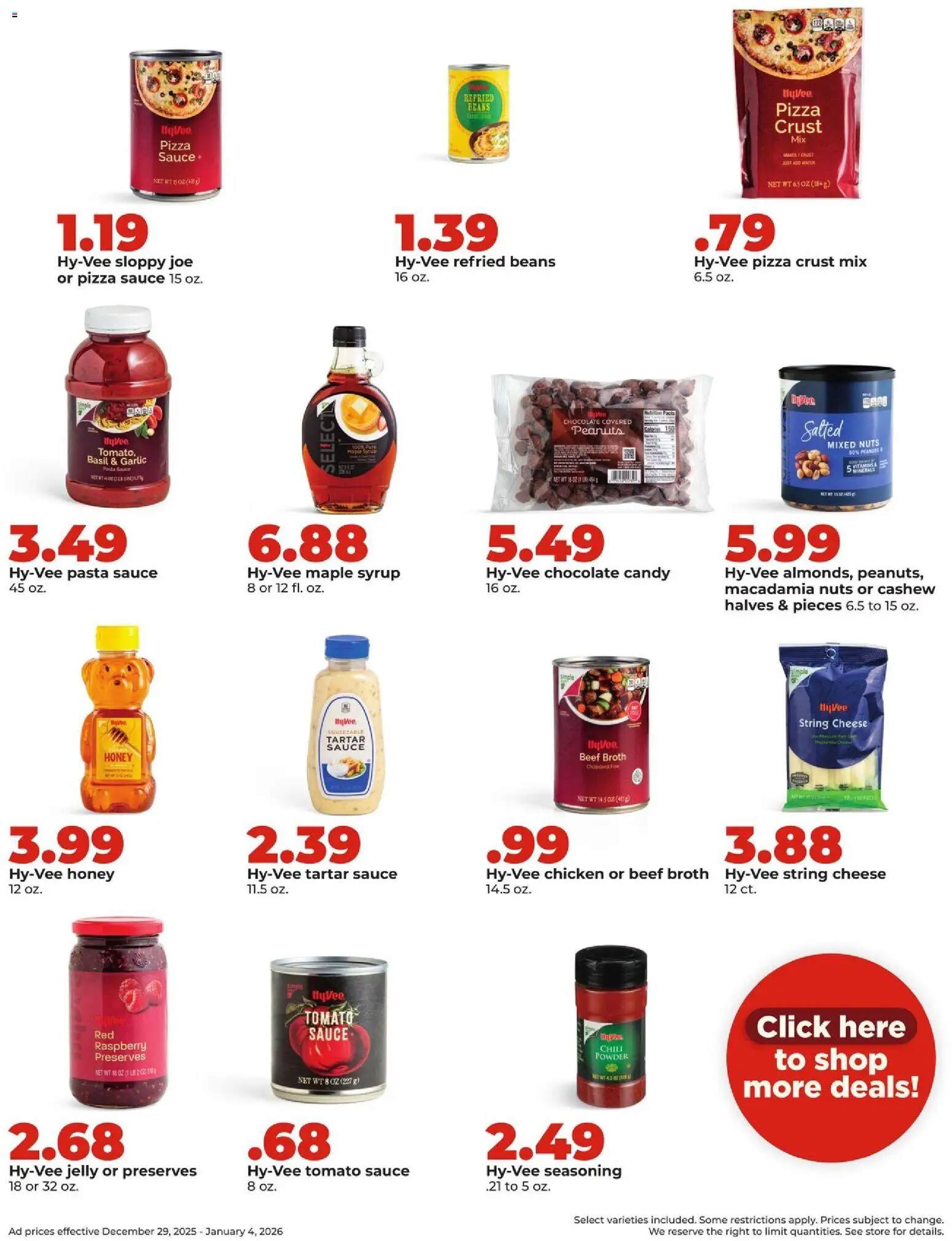 HyVee Weekly Ad - valid from 29.12.2025 | Page: 21 | Products: Chocolate, Beef, Water, Sauce