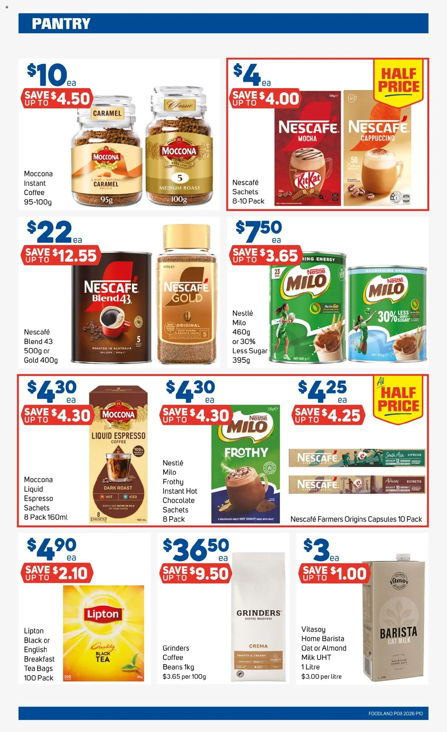 Foodland catalogue - valid from 18.02.2026 | Page: 10 | Products: Coffee, Tea, Sugar, Nescafe