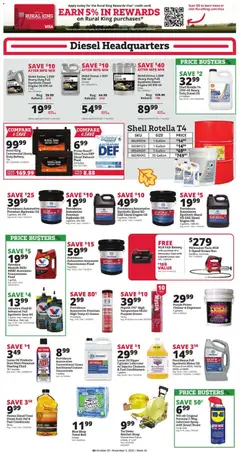 Preview of Rural King weekly ads valid from 30.10.2025 | Page: 6 | Products: Battery, Conditioner, Motor Oil, Gun