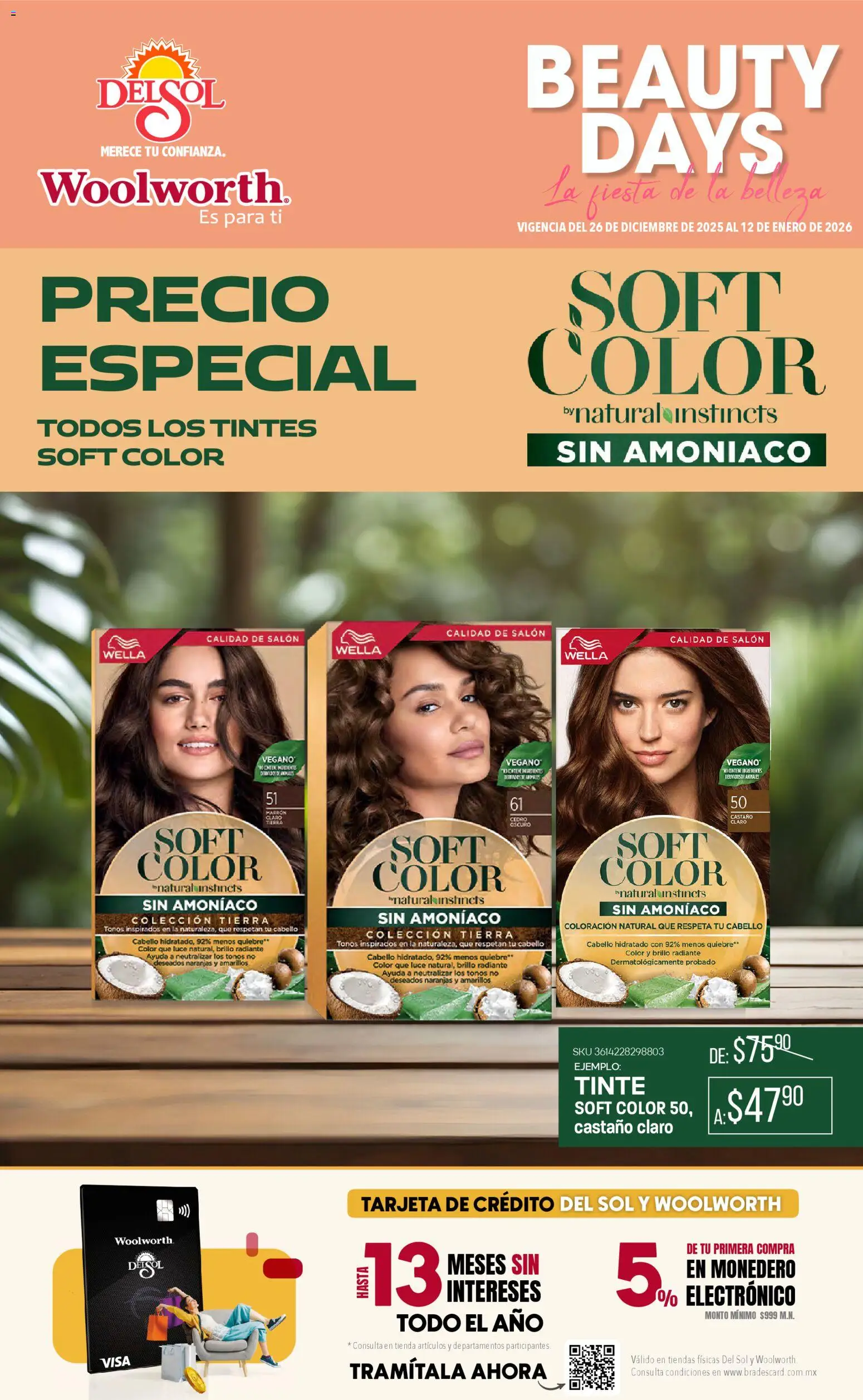 Nuevas ofertas de Del Sol y Woolworth válidas en toda la República Mexicana desde el 26.12.2025. ¡Encuentra las mejores ofertas en Del Sol y Woolworth catálogo Beauty Days! | Página: 2 | Productos: Monedero, Brillo, Naranjas, Radiante